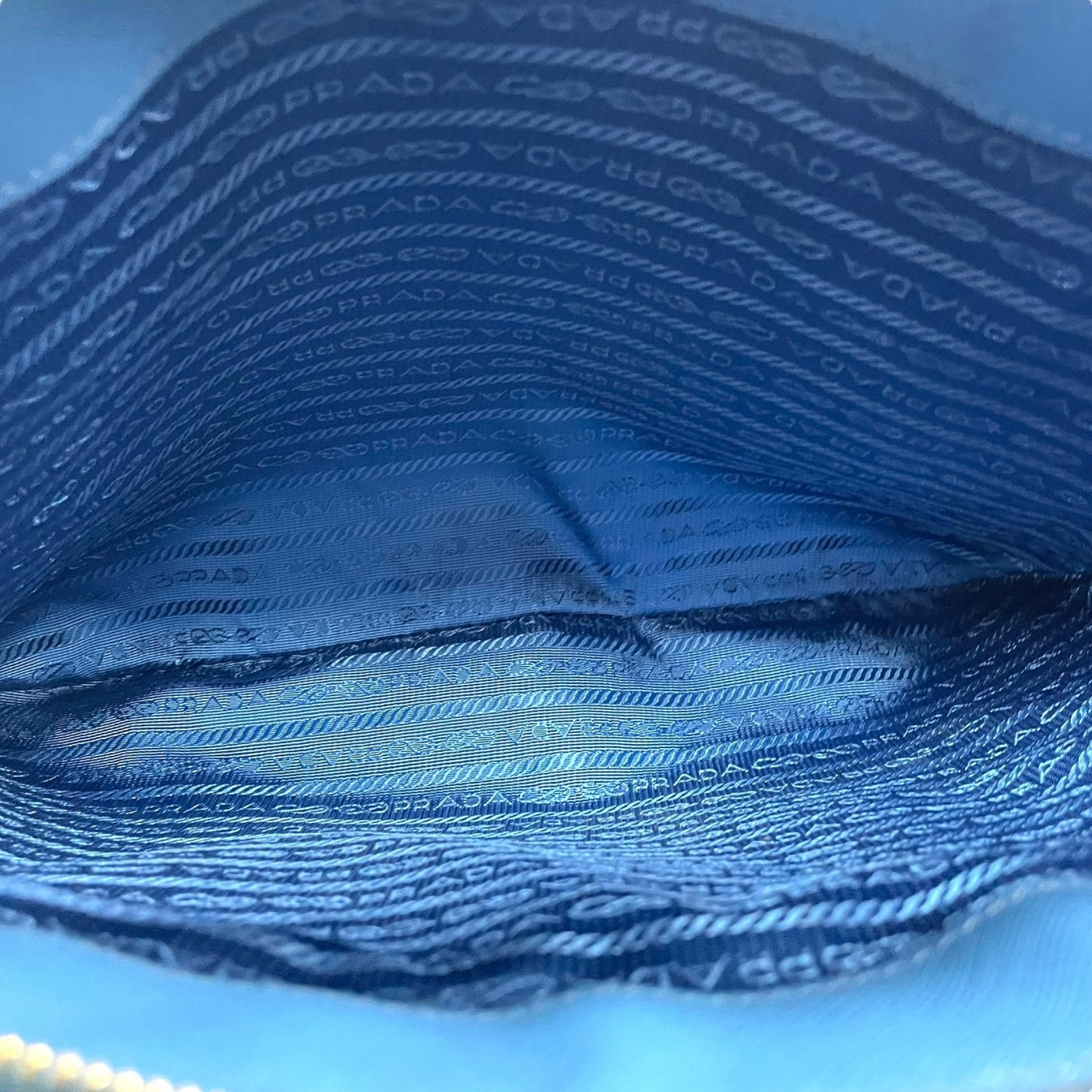 極美品 プラダ PRADA ガレリア ハンドバッグ トートバッグ 2way ショルダーバッグ サフィアーノレザー 三角ロゴ ブルー ゴールド金具 ハンドバッグ メンズ レディース A