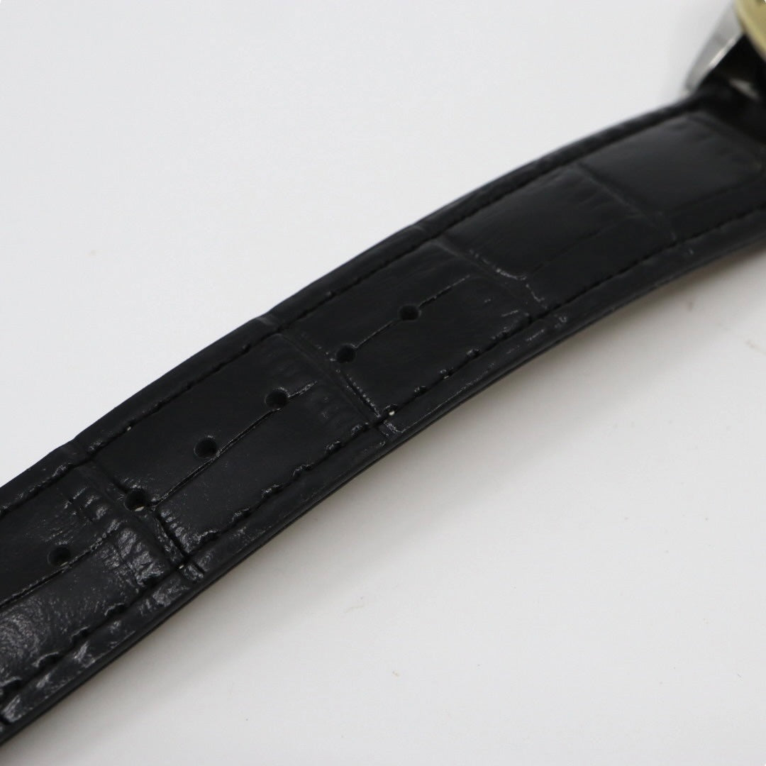 【極美品】ジョン・ハリソン J.Harrison 腕時計 JH-003C スケルトン 自動巻き ゴールド ブラック メンズ レザーベルト アナログ タキメーターベゼル シースルーバック クラシック ゴージャスデザイン G2