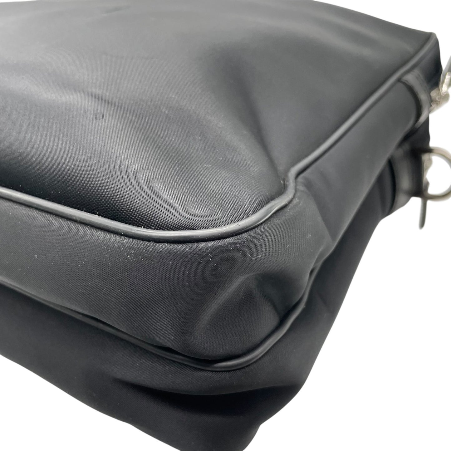 バーバリー BURBERRY ビジネスバッグ ブリーフケース ナイロン×レザー 黒 ブラック シルバー金具 2WAY メンズ E