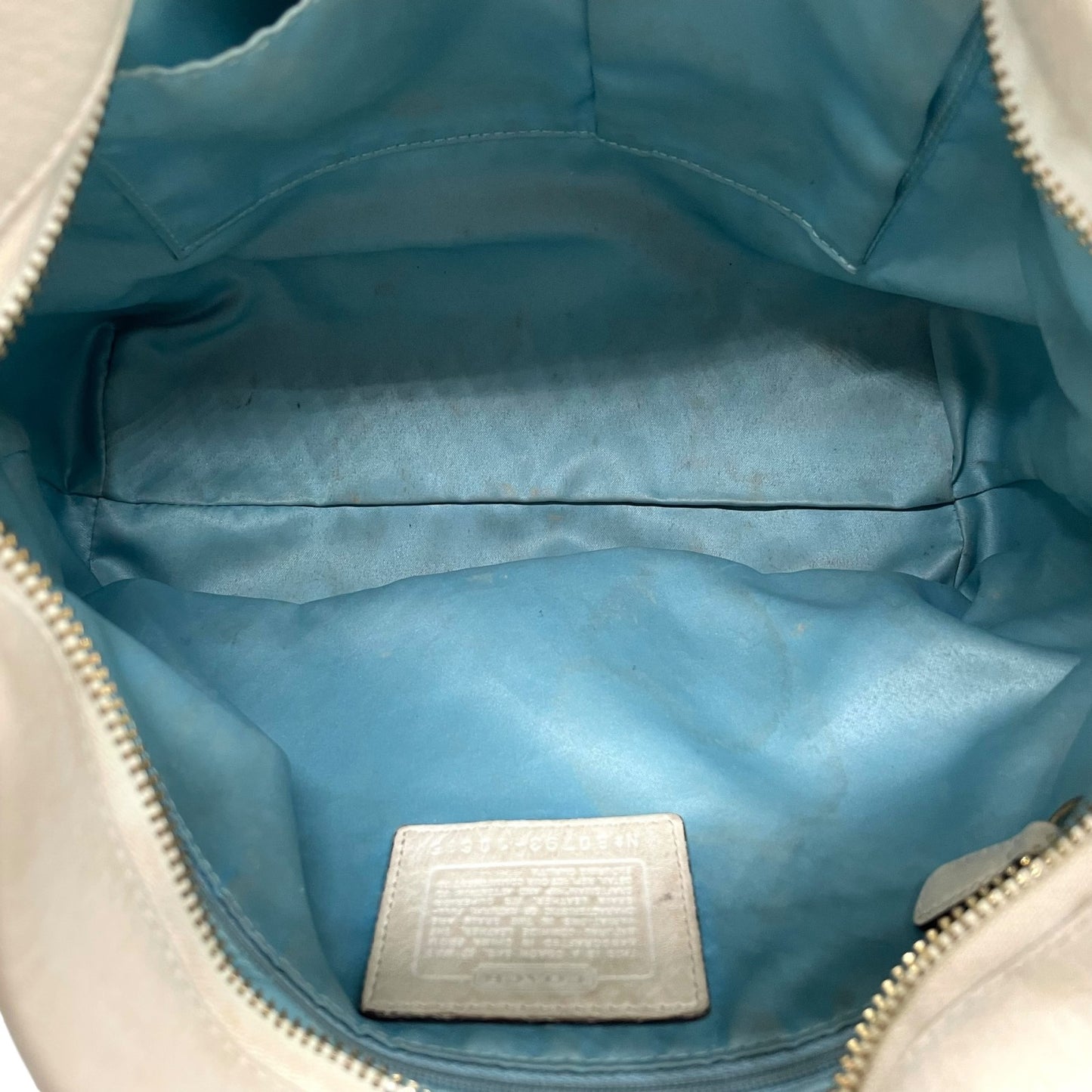 COACH コーチ カーリー ショルダーバッグ ワンショルダー セミショルダー ハンドバッグ レザー アイボリー ブラウン 茶 ゴールド金具 10615 ターンロック ベルト 肩掛け可 レディース T4