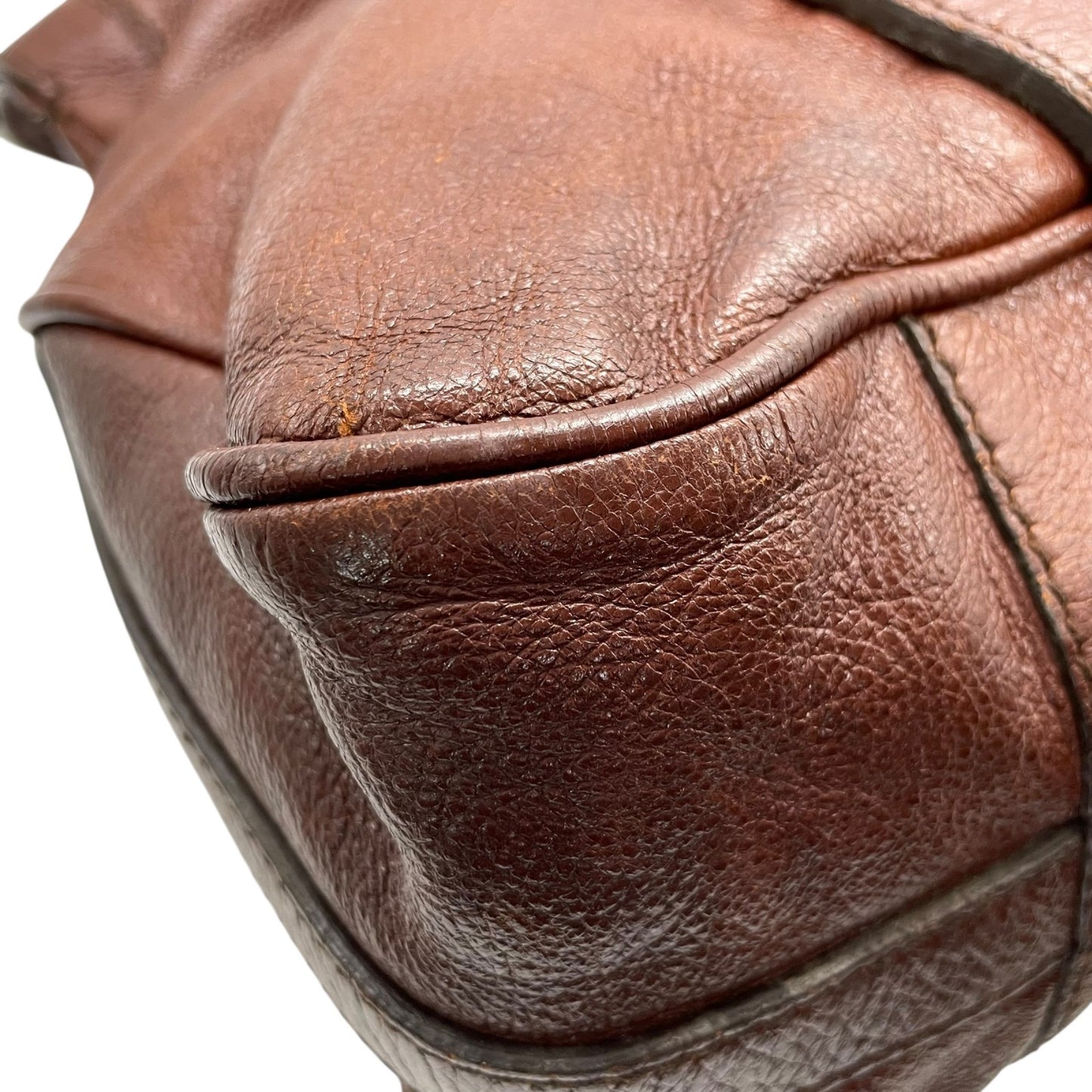 セリーヌ CELINE トートバッグ ハンドバッグ ロングハンドル フラップ 茶色 ダークブラウン レザー タッセル付き シルバー金具 K8