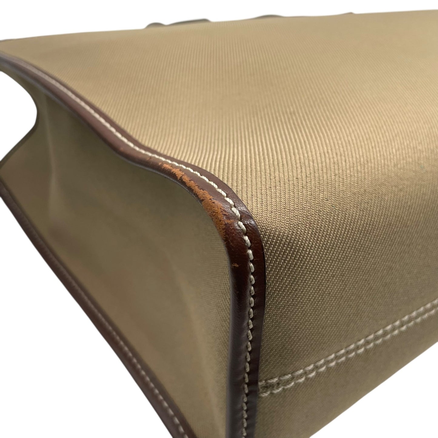 ハンティングワールド HUNTING WORLD トートバッグ ブリーフケース キャンバス レザー A4収納可能 ベージュ 茶色 ブラウン T8