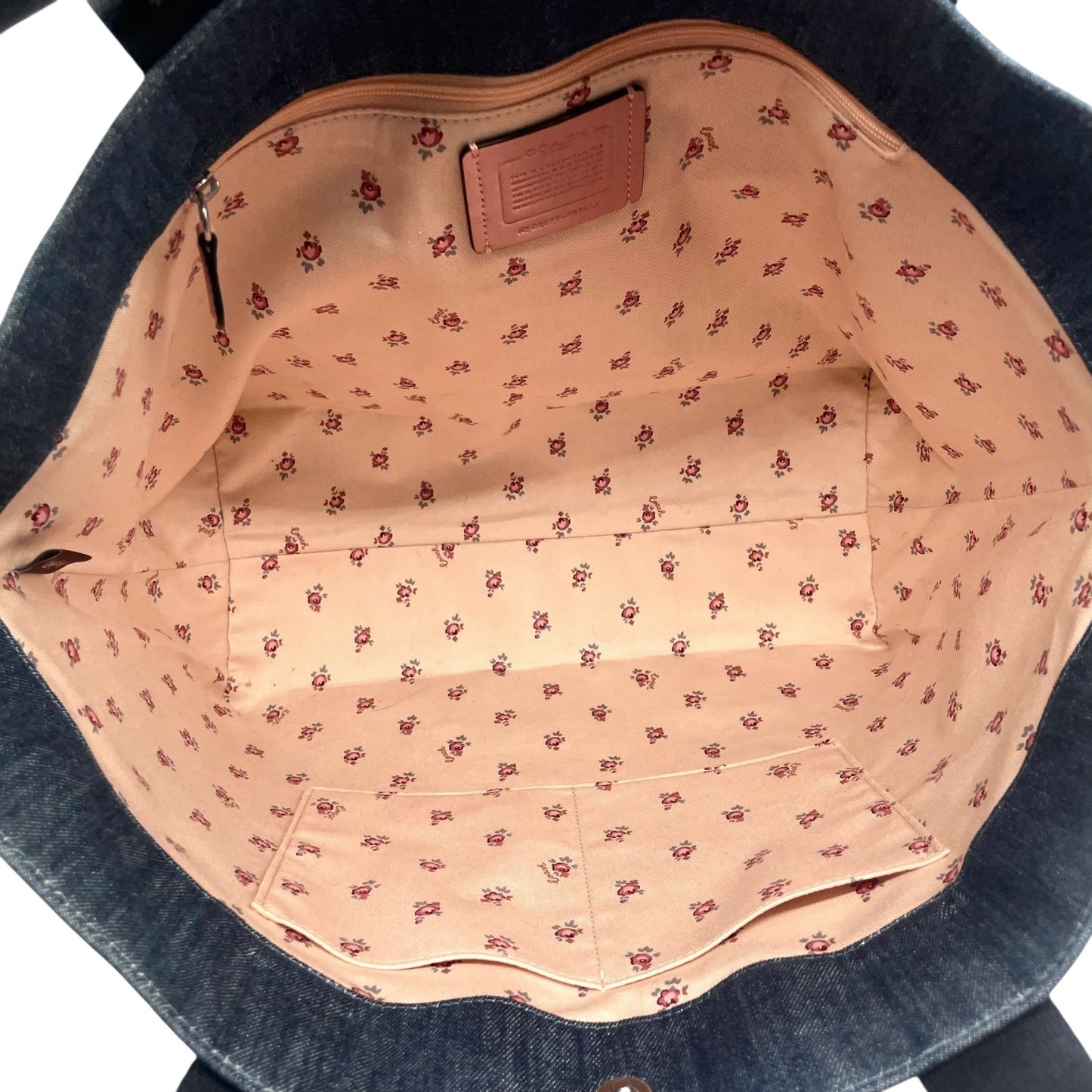 コーチ COACH デニム トートバッグ ショルダーバッグ ロングハンドル 肩掛け 馬車ロゴ ビッグロゴ 大容量 A4対応 ブルー レディース メンズ ヴィンテージ U17