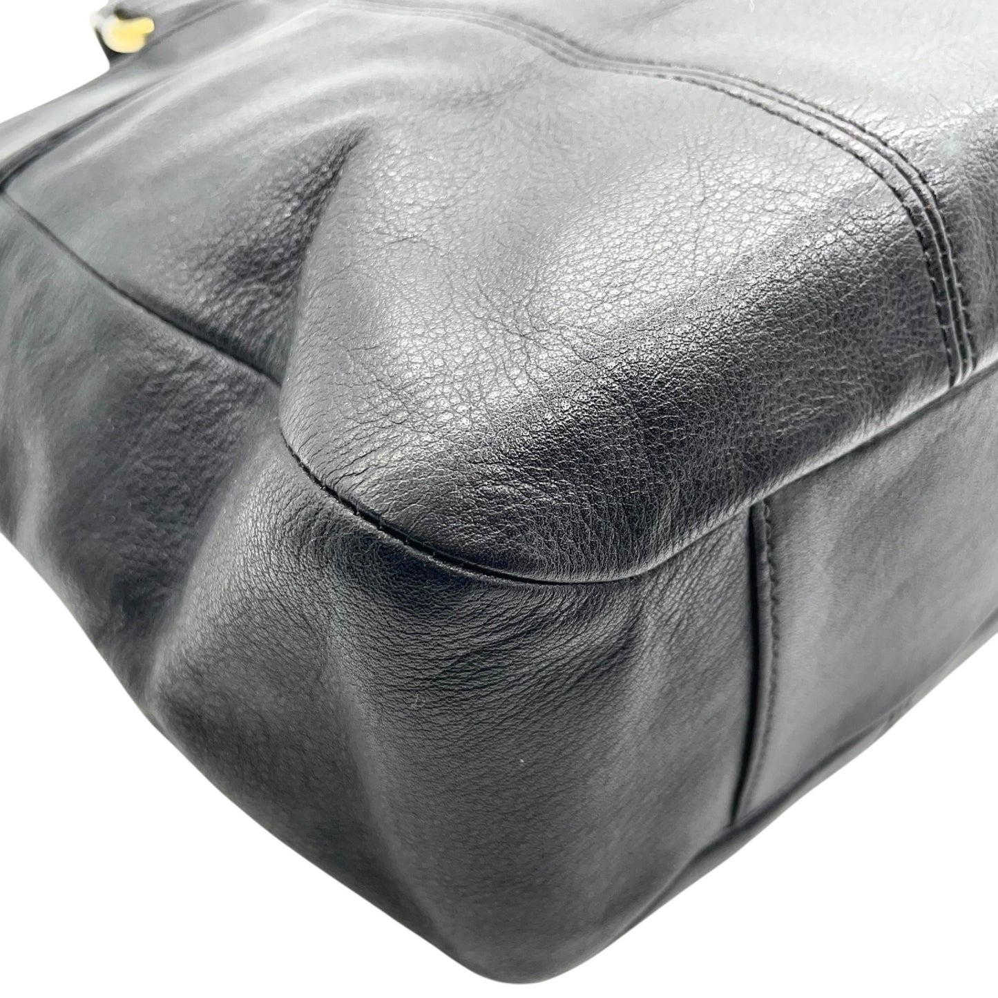 コーチ COACH ハンドバッグ ミニトート F15235 イーストウエスト ブラック レザー ゴールド金具 スタッズ ロゴチャーム付き レディース U17