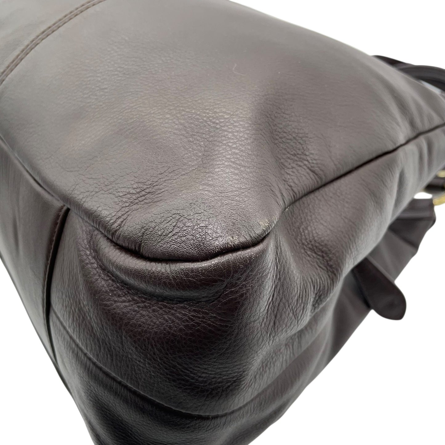 コーチ COACH ハンドバッグ キャンベル F24686 ダークブラウン オールレザー ベルトデザイン ゴールド金具 斜め掛け可 レディース U17