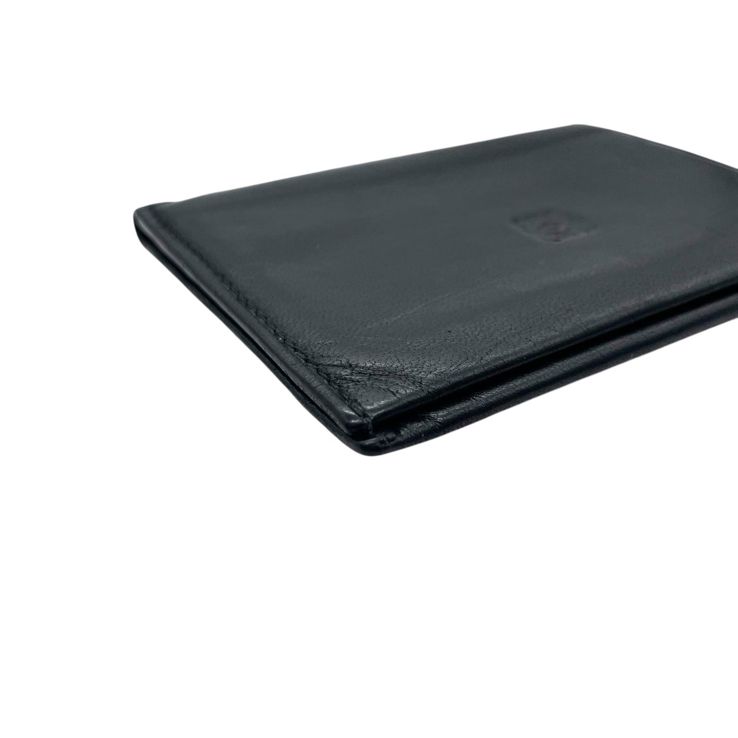 ロエベ LOEWE アナグラム レザー 二つ折り財布 黒 ブラック コンパクトウォレット メンズ レディース ヴィンテージ W4