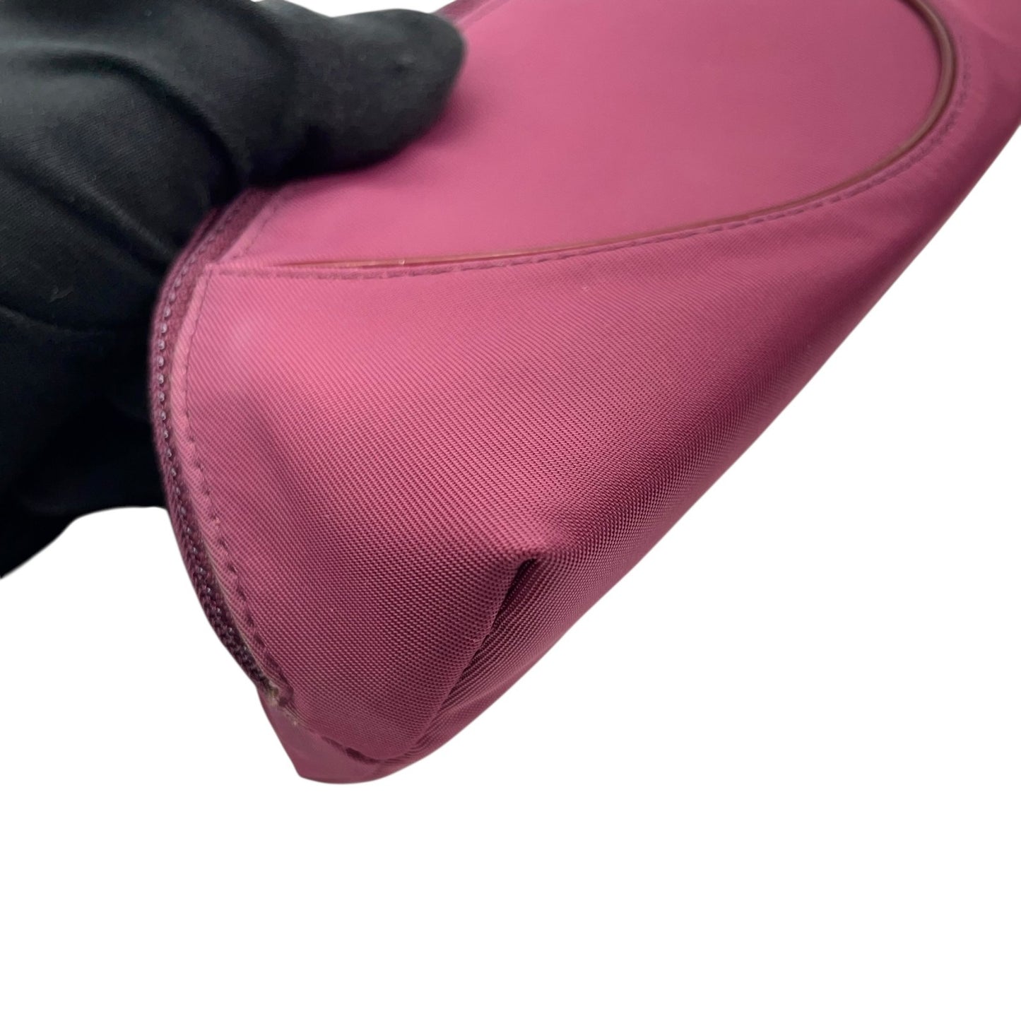 クリスチャンディオール Christian Dior アクセサリーポーチ ワインレッド ナイロン 化粧ポーチ コスメポーチ ロゴ刻印 レディース W4