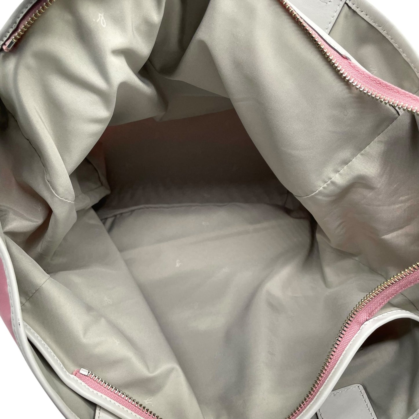 アニエスベー agnès b. VOYAGE トートバッグ ピンク 白 ホワイト ナイロン レザー 大容量 軽量 シンプルデザイン U17