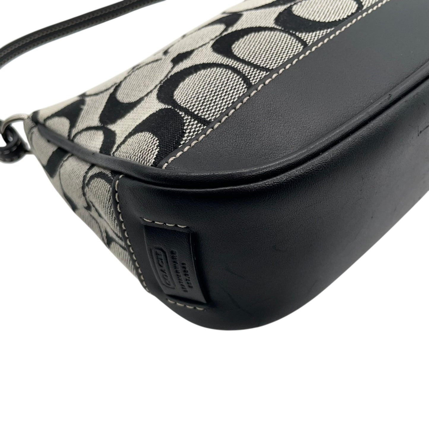 コーチ COACH シグネチャー ワンショルダー ホーボー バッグ 6094 ブラック 黒 グレー キャンバス レザー ロゴ金具 レディース U17