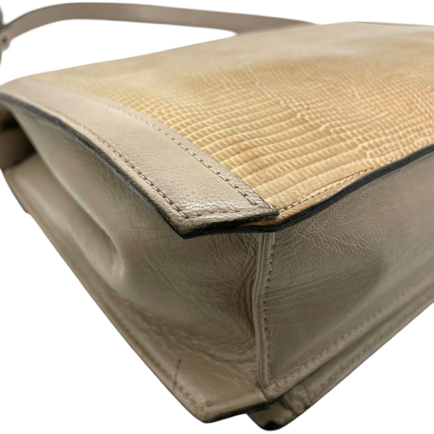 イヴサンローラン Yves Saint Laurent ショルダーバッグ ワンショルダー ベージュ グレージュ レザー ゴールド金具 フラップ開閉 肩掛け可 YSL ヴィンテージ レディース S81