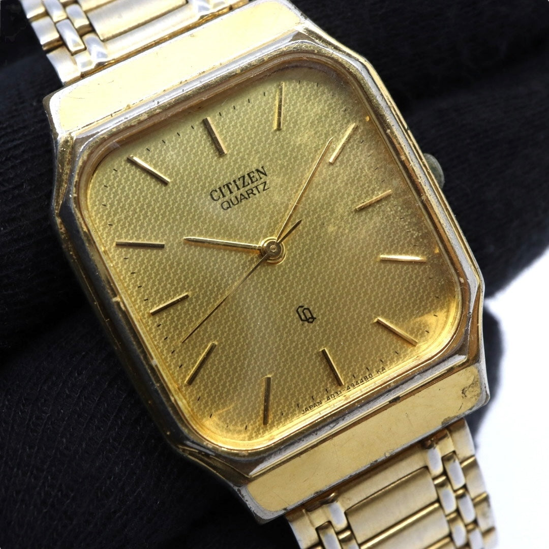 citizen シチズン クオーツ 腕時計 4031-491521K ゴールド レクタンギュラーケース ステンレスブレス レディース ヴィンテージ G8