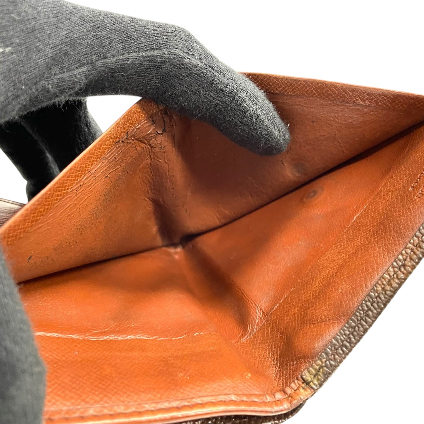 LOUIS VUITTON ルイヴィトン 三つ折り財布 ポルトモネビエ モノグラム M61660 Wホック ブラウン PVC レザー M4