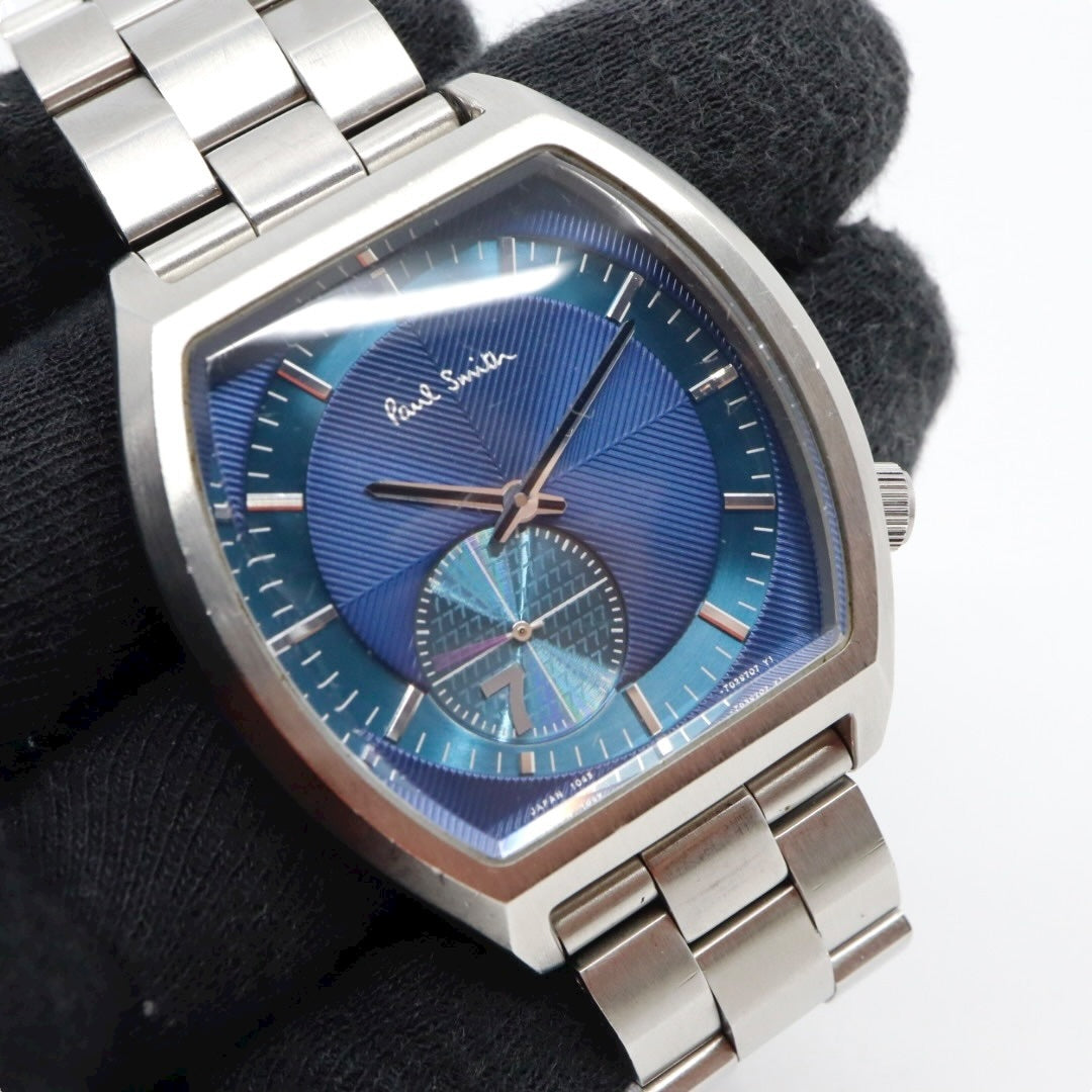 ポールスミス Paul Smith 腕時計 メンズ クォーツ ブルー文字盤 トノー型 シルバー SS 1045-T019421 アナログ ウォッチ ビジネス カジュアル 通勤 通学 クラシック 上品 エレガント スタイリッシュ ドレスウォッチ 高級感 G10