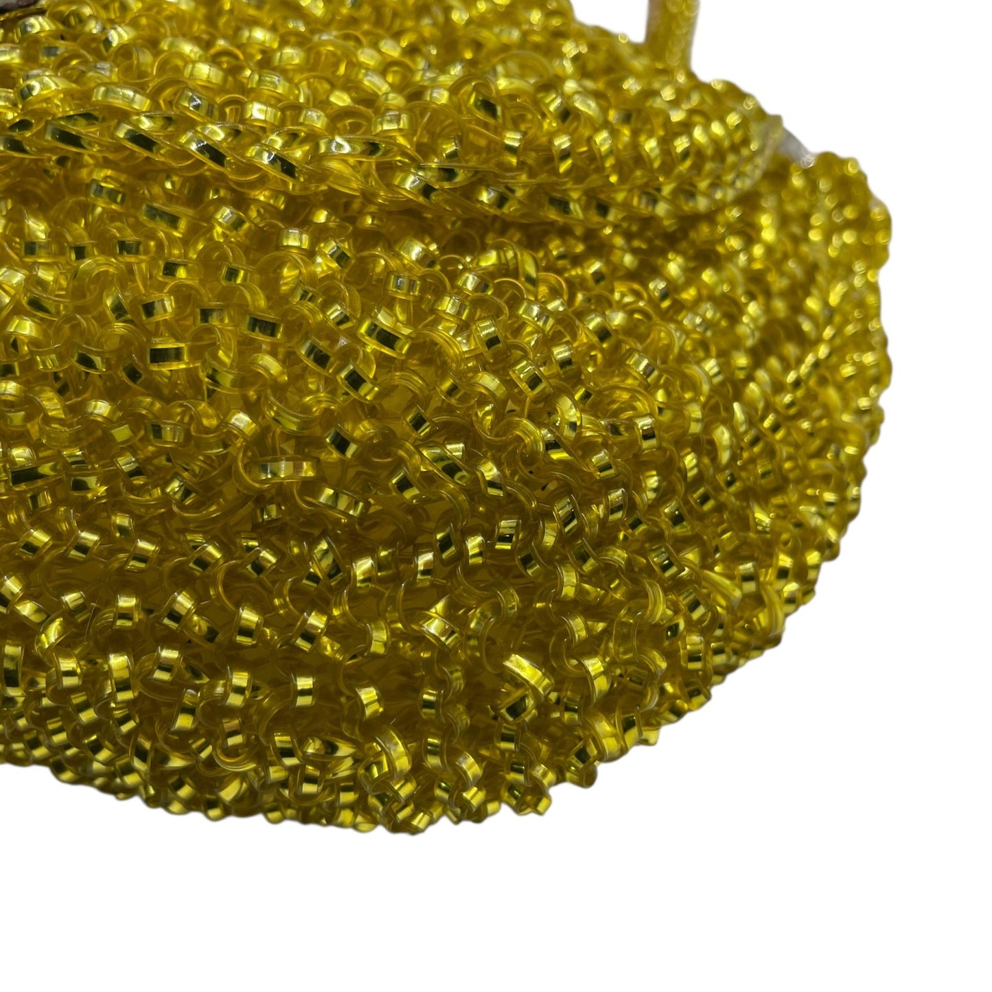 【美品】ANTEPRIMA アンテプリマ ワイヤーバッグ ワイヤーショルダー バッグ イエロー ワンショルダー きらめき 手編み 立体デザイン K10