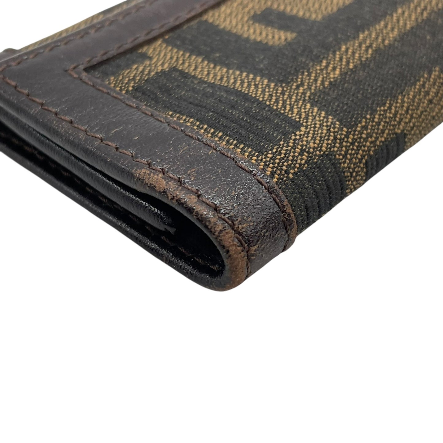 FENDI フェンディ ズッカ柄 6連キーケース キャンバス レザー 茶 ブラウン シルバー金具 FF柄 ヴィンテージ メンズ レディース M2