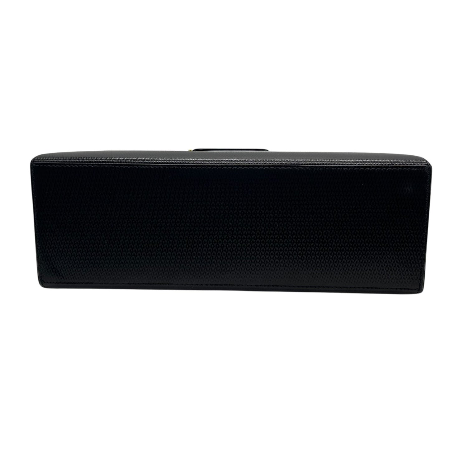 美品 Yves Saint Laurent イヴサンローラン ハンドバッグ 黒 ブラック レザー 本革 ゴールド金具 トップハンドル フラップ開閉 手提げ ロゴ フォーマル レディース ヴィンテージ A