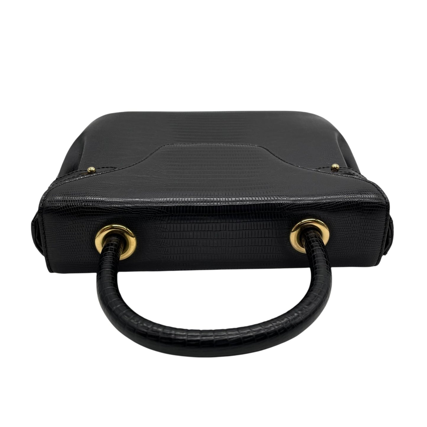 美品 BALLY バリー 2WAY ハンドバッグ ショルダーバッグ 黒 ブラック レザー 型押し ゴールド金具 トップハンドル フラップ開閉 斜め掛け可 レディース C4