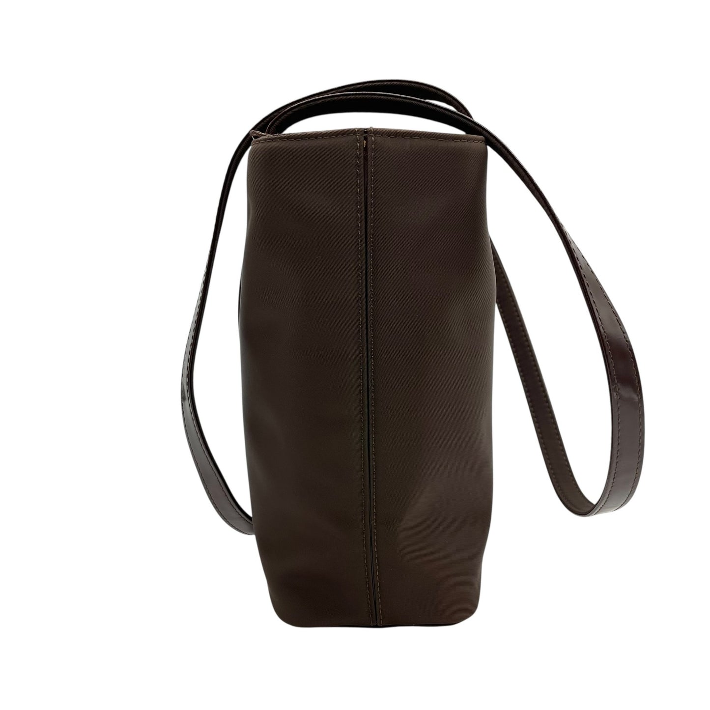 極美品 VERSACE ヴェルサーチェ トートバッグ メデューサ　ショルダーバッグ ナイロン パテントレザー 茶 ダークブラウン ゴールド金具 メデューサ 肩掛け可 レディース A