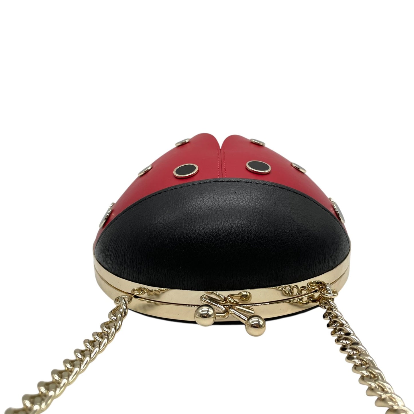 激レア 極美品 Kate Spade ケイトスペード Ladybug 3D てんとう虫 ショルダーバッグ クロスボディ 赤 レッド 黒 ブラック レザー ゴールド金具 チェーンショルダー レディース K8