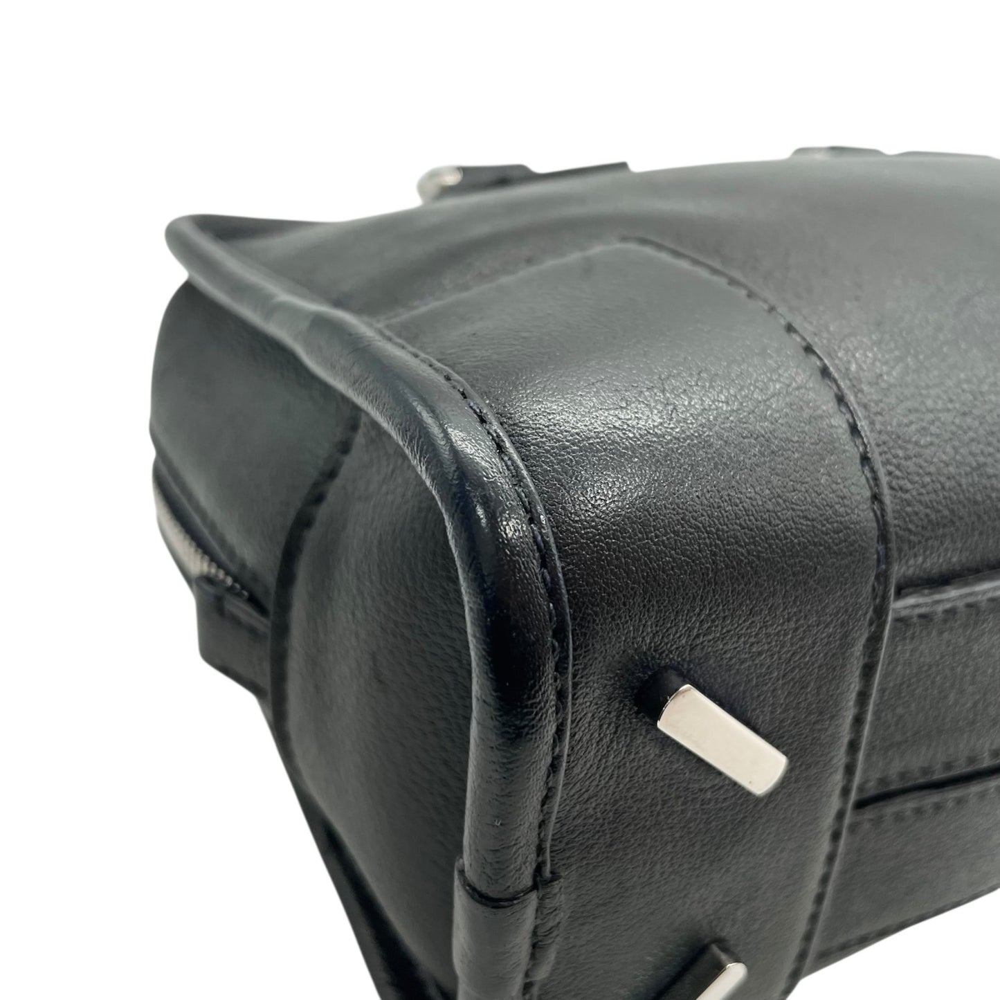 Authentic LOEWE Amazona 2WAY Handbag Shoulder Bag Black Leather Anagram