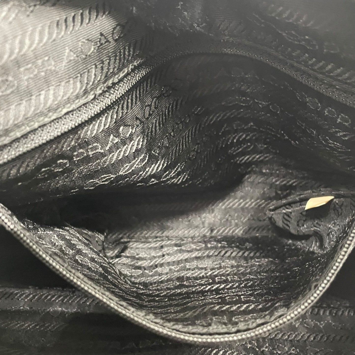 Authentic PRADA Shoulder Bag Triangle Logo Nylon Leather Black Silver Hardware BT0166