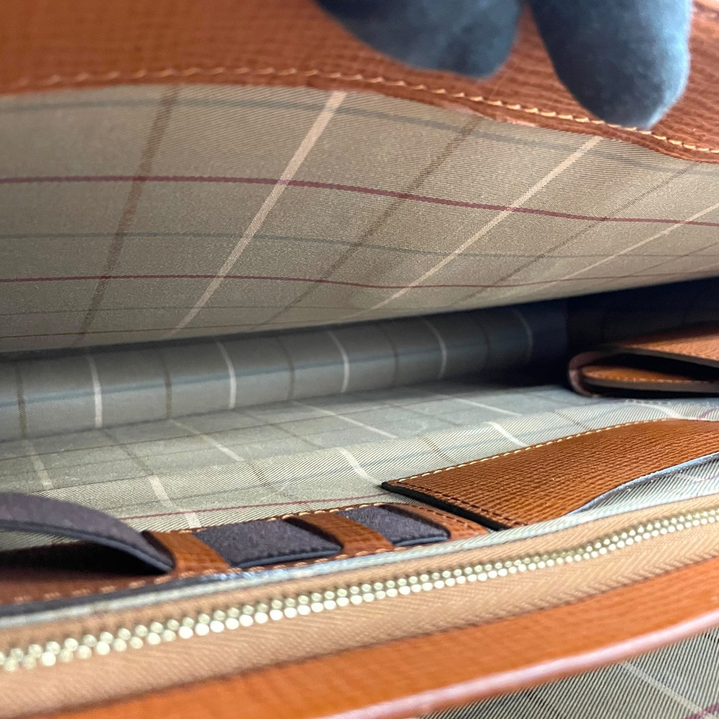 Authentic BURBERRY Leather Briefcase Business Bag Brown Gold Hardware