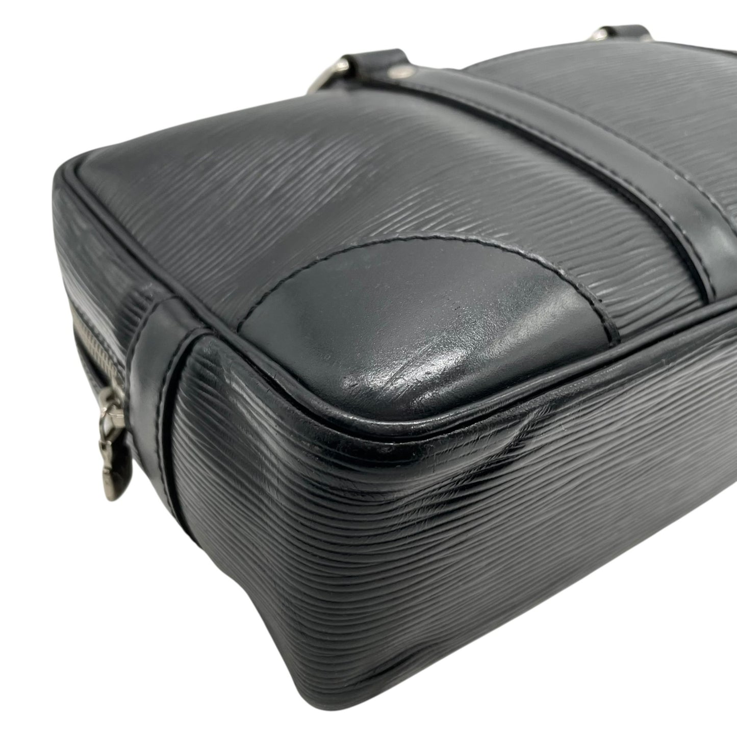 Authentic LOUIS VUITTON Epi Vivienne Lon Handbag M59112 Black Noir Silver Hardware