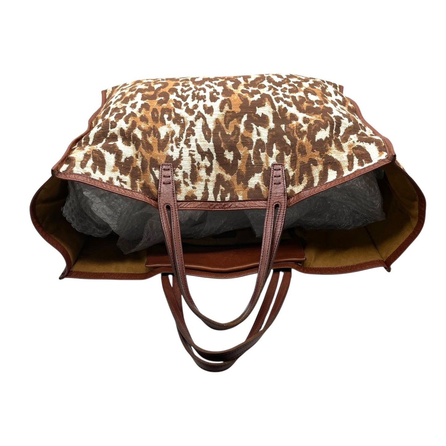 大人気 A VACATION アヴァケーション TANK トートバッグ レオパード A4収納 大容量 ブラウン ハンドバッグ レディース キャンバス×レザー E5