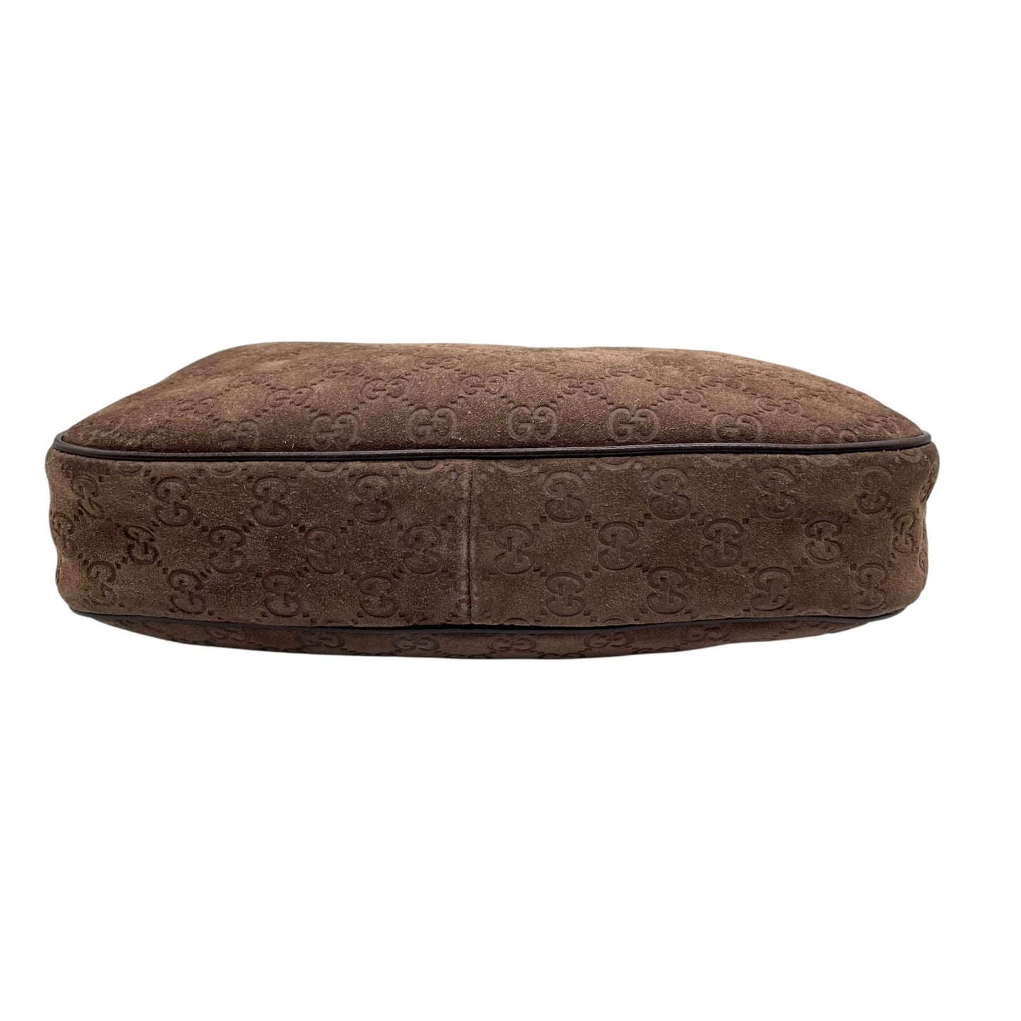 希少 GUCCI グッチ ワンショルダー ショルダーバッグ GG柄 スエード×レザー ブラウン 茶色 エンボス Y2K 153010 肩掛け B3