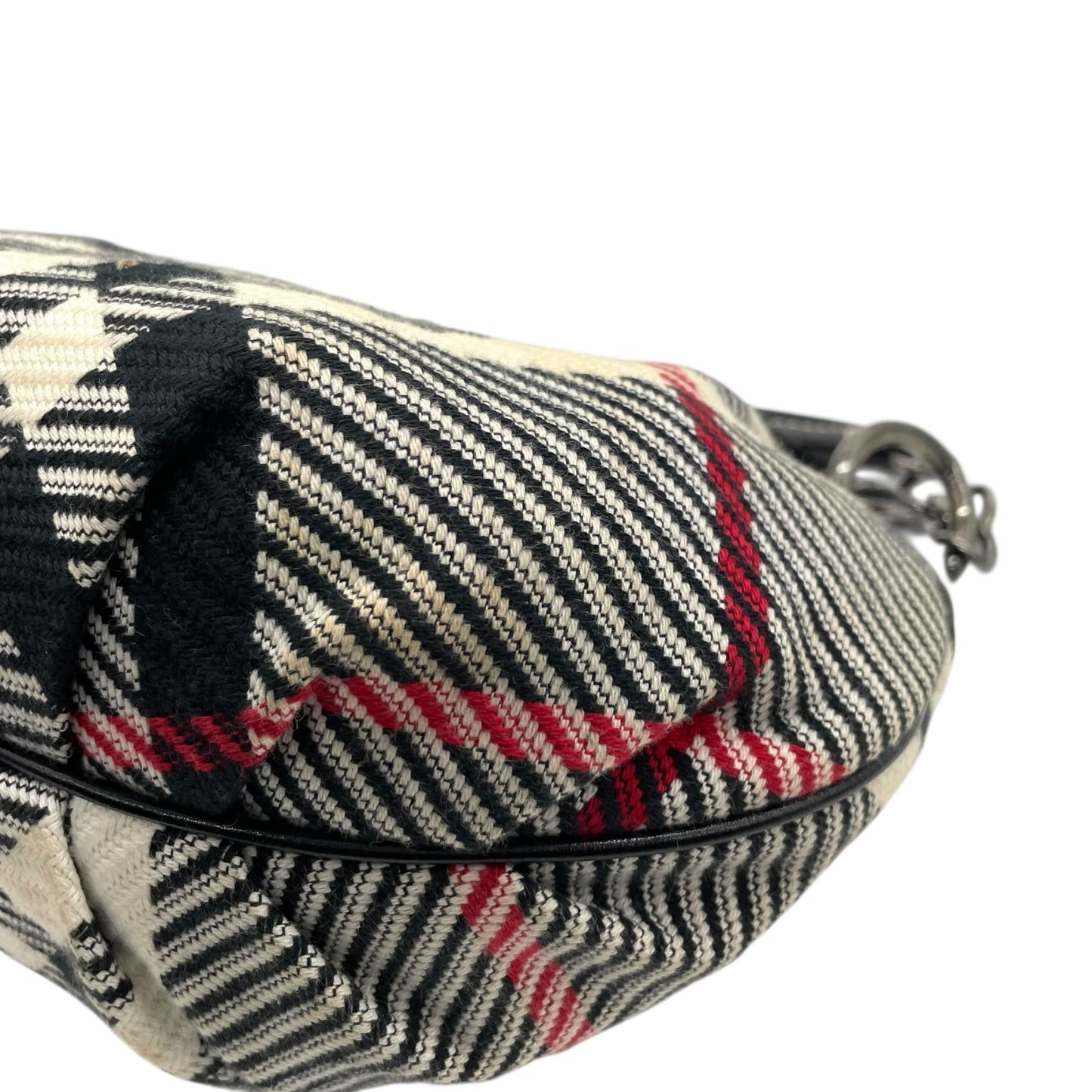 バーバリーブルーレーベル BURBERRY BLUE LABEL チェック柄 ワンショルダー ショルダーバッグ ハンドバッグ 2WAY ブラック 黒 キャンバス×レザー C4