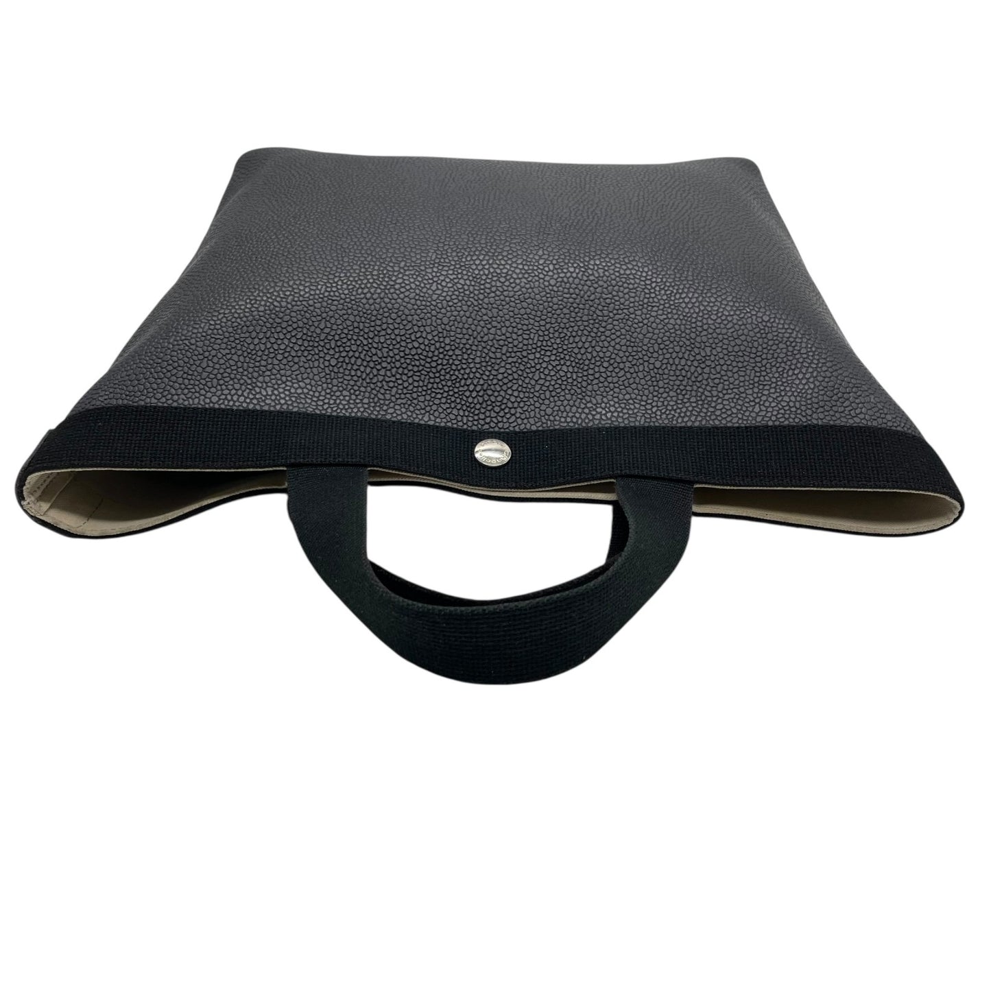 美品 エルベシャプリエ Herve Chapelier トートバッグ GPライン ブラック 黒 コーテッドキャンバス レザー調 シンプル 上品 バッグ レディース A