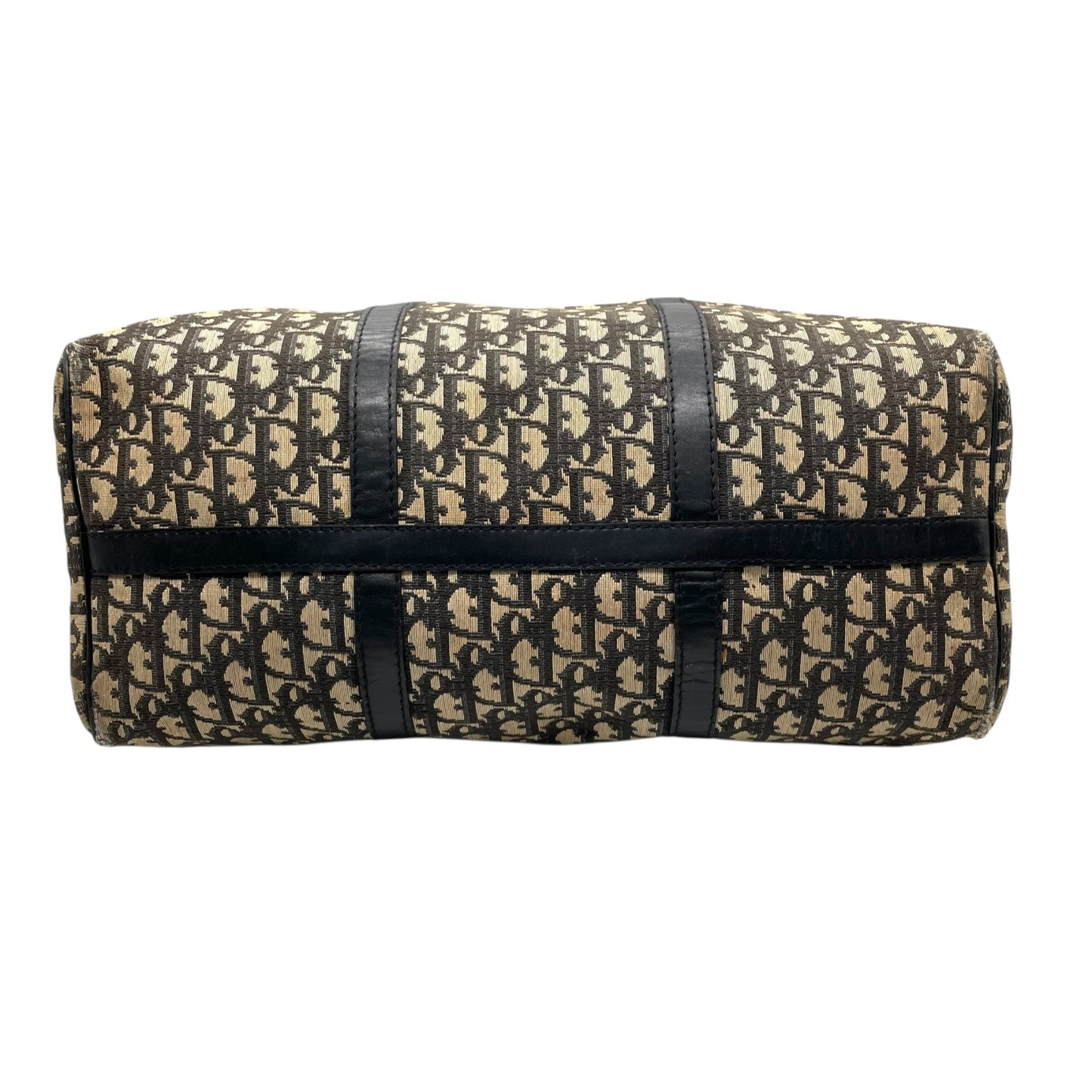 Christian Dior クリスチャンディオール Dior トロッター ボストンバッグ 旅行バッグ キャンバス×レザー ロゴ総柄 大容量 ヴィンテージ ハンドバッグ ネイビー C8