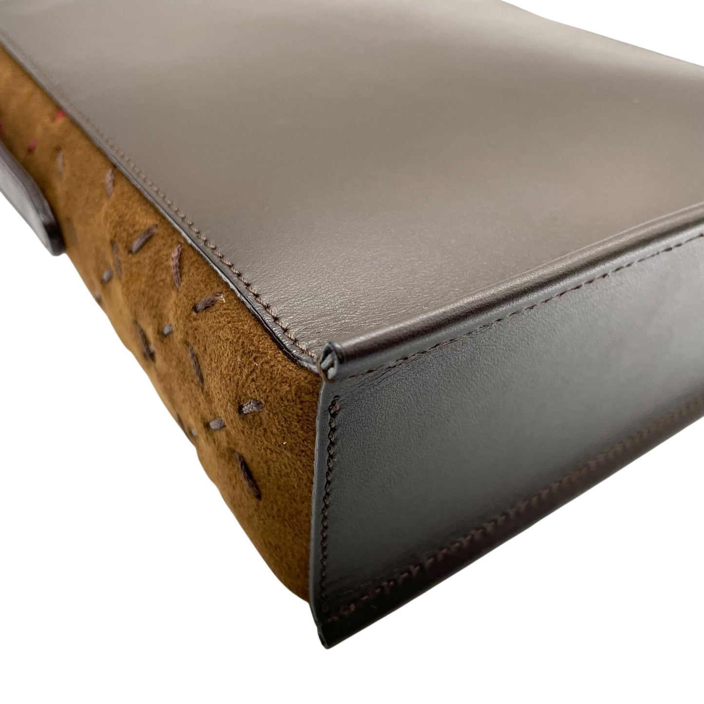 未使用級 BURBERRY バーバリー ショルダーバッグ ロゴ ステッチ 茶 ブラウン レザー スエード シルバー金具 クロスボディ 斜め掛け可 サコッシュ スマホショルダー レディース E