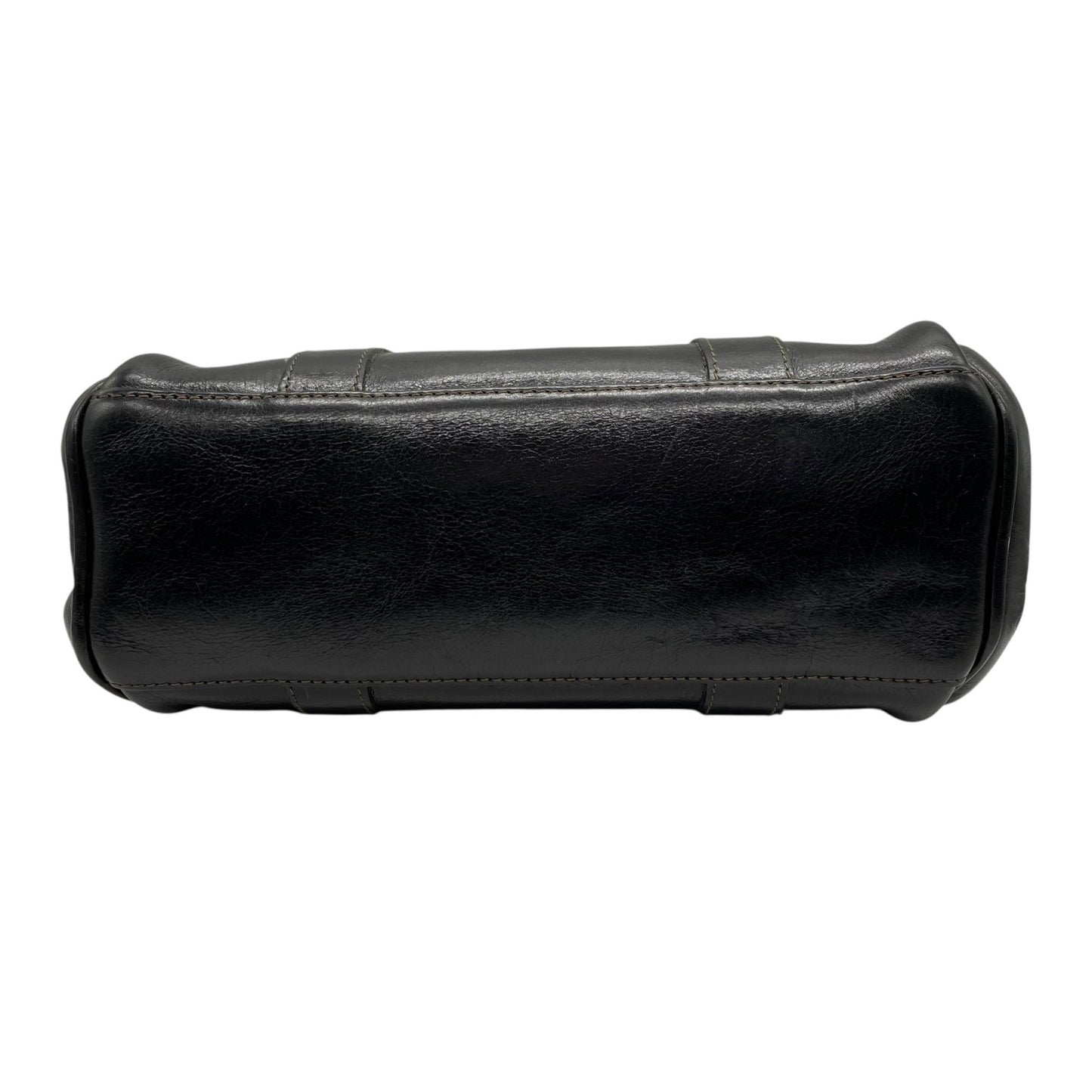 美品 MULBERRY マルベリー ベイズウォーター ハンドバッグ トートバッグ 黒 ブラック レザー シルバー金具 手提げ ターンロック レディース D