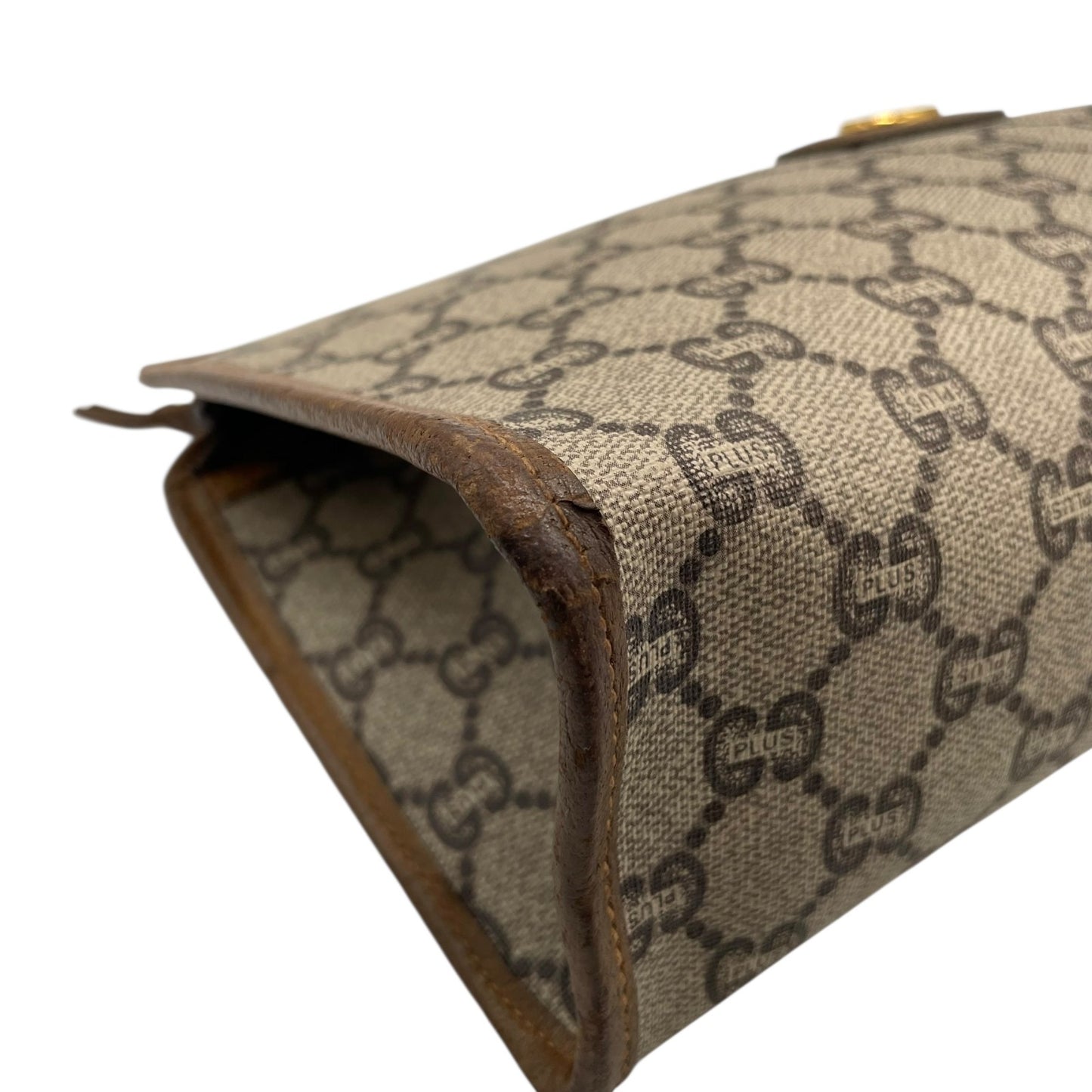 GUCCI グッチ GGプラス グッチプラス クラッチバッグ セカンドバッグ グレー ベージュ PVC レザー ゴールド金具 オールドグッチ ヴィンテージ メンズ レディース K11