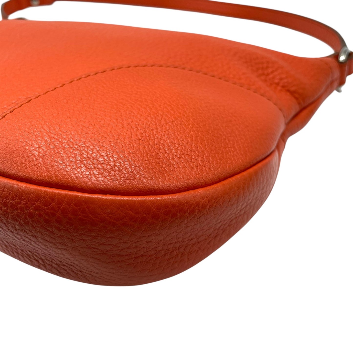 希少色 極美品 Salvatore Ferragamo フェラガモ ガンチーニ ショルダーバッグ ハンドバッグ ワンショルダー オレンジ レザー 本革 シボ革 チャーム Y2K 00s K8