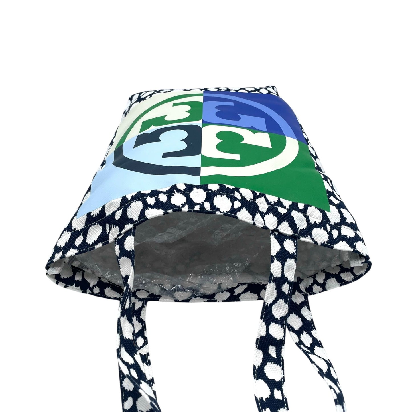 未使用級 美品 Tory Burch トリーバーチ トートバッグ キャンバス ロゴプリント ビッグロゴ ダブルTロゴ マルチカラー U8