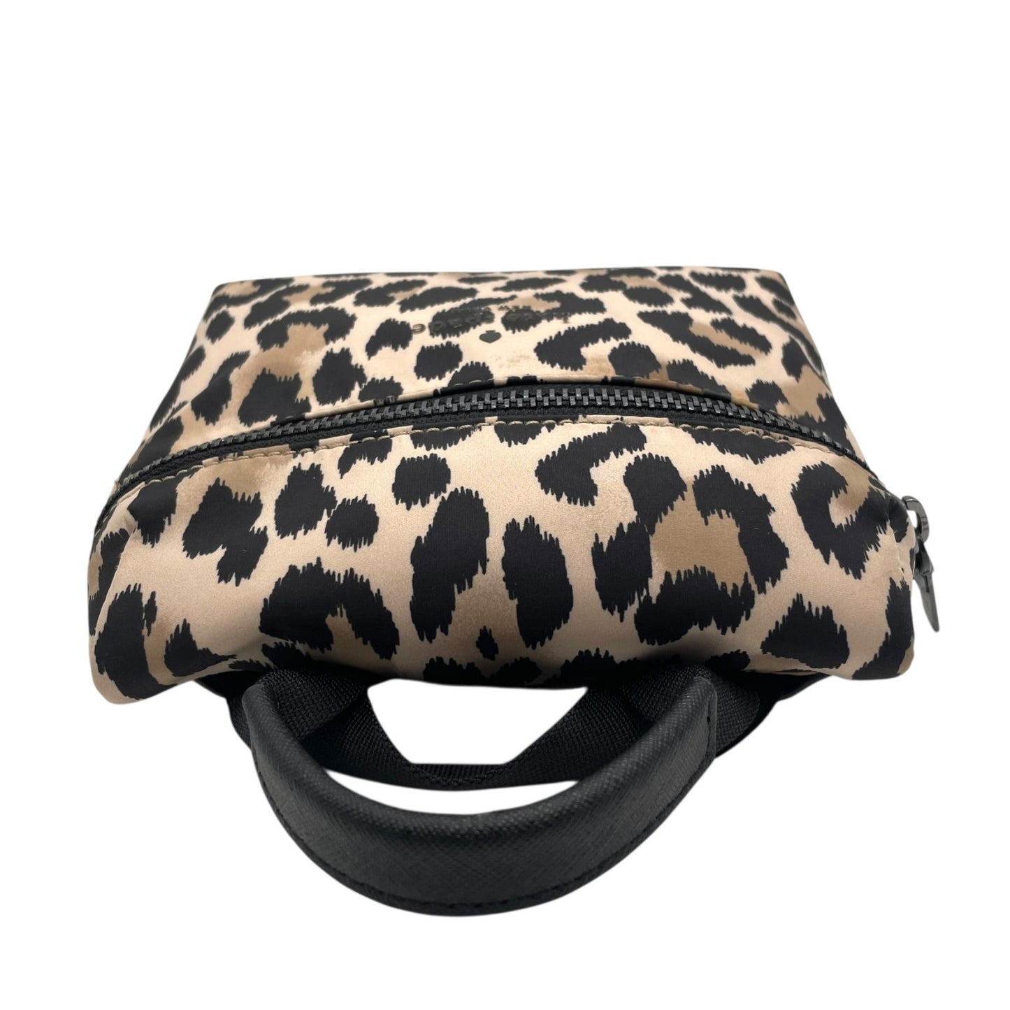 ケイトスペード KATE SPADE リュック レオパード柄 バックパック ベージュ×ブラック 黒 ナイロン レディース U8