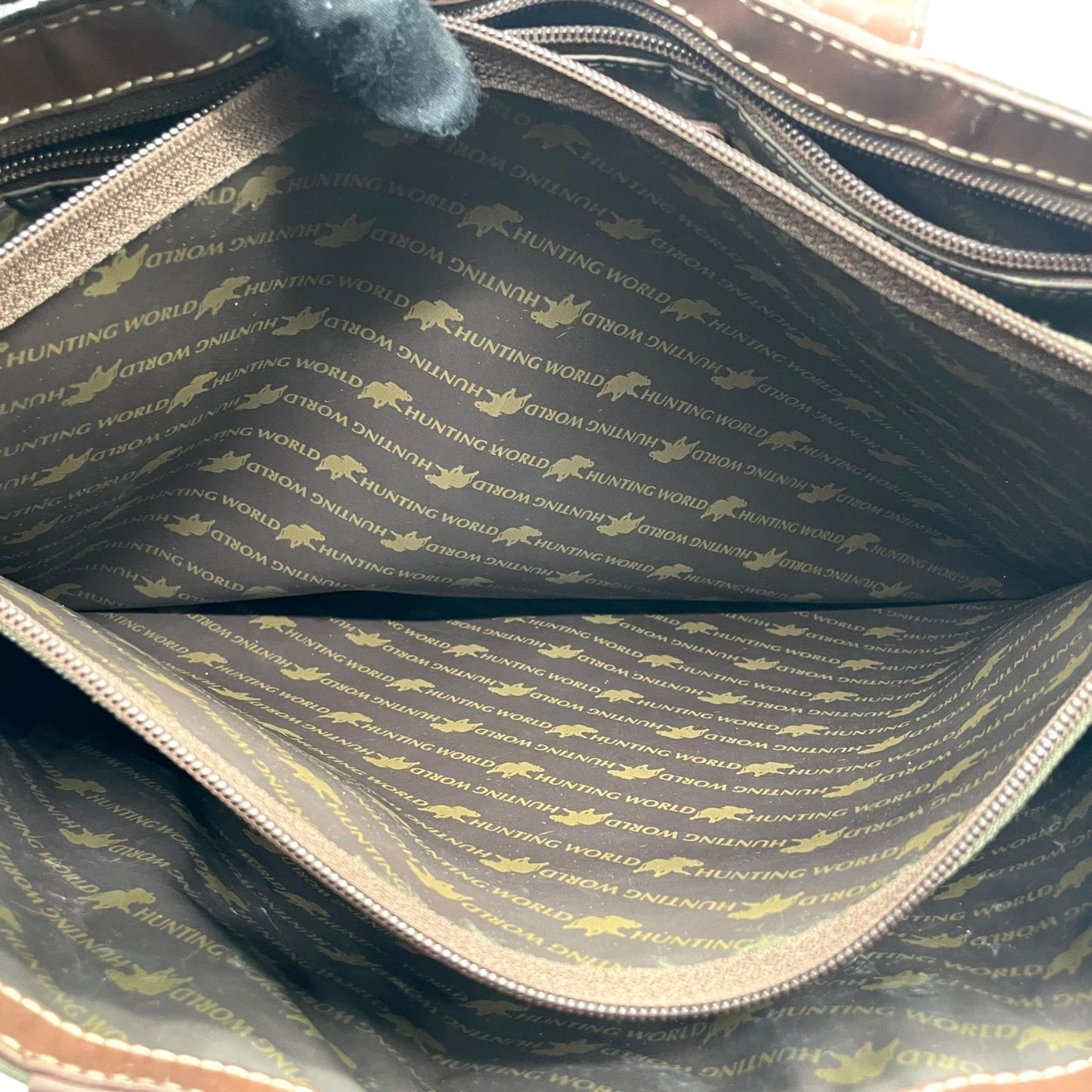 ハンティングワールド HUNTING WORLD トートバッグ ビジネスバッグ キャンバス×レザー グリーン×ブラウン 緑 茶色 メンズ S14