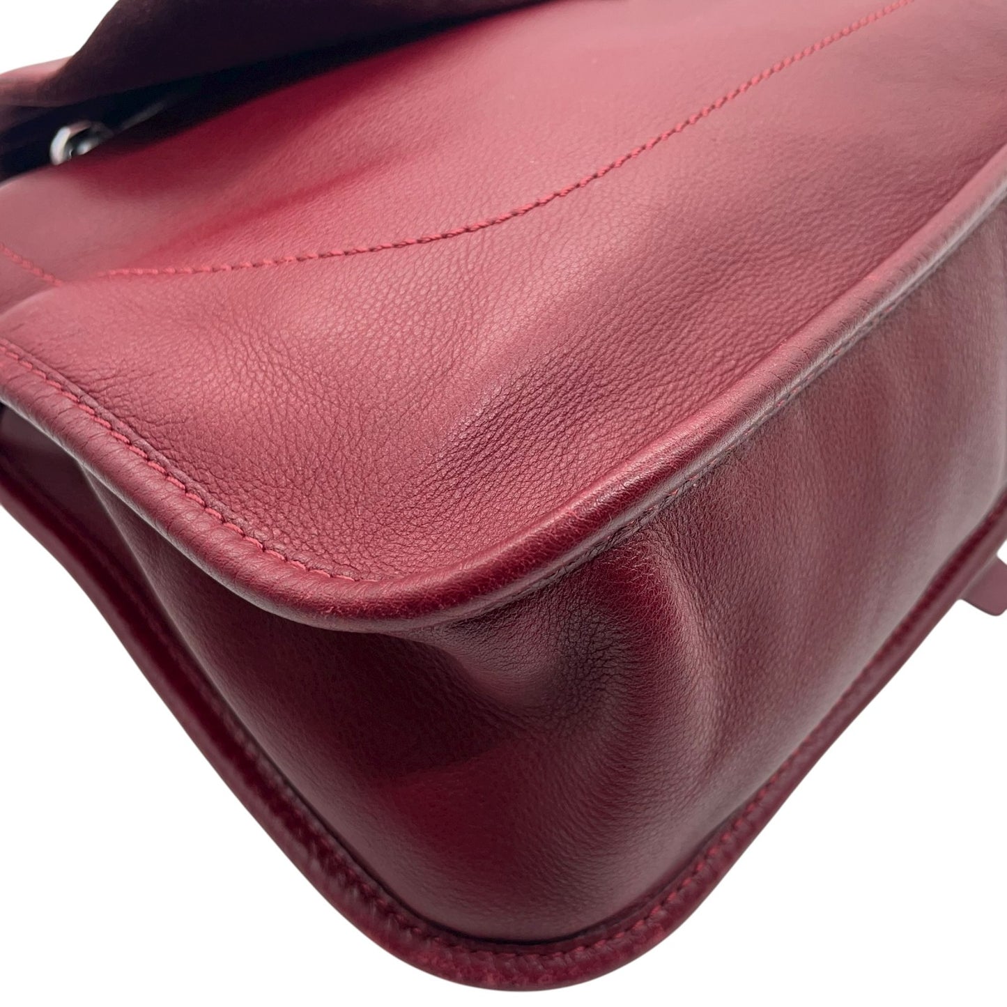 ロンシャン LONGCHAMP ハンドバッグ レザー ワインレッド 本革 チャーム付き Y2K ヴィンテージ ユニセックス s94