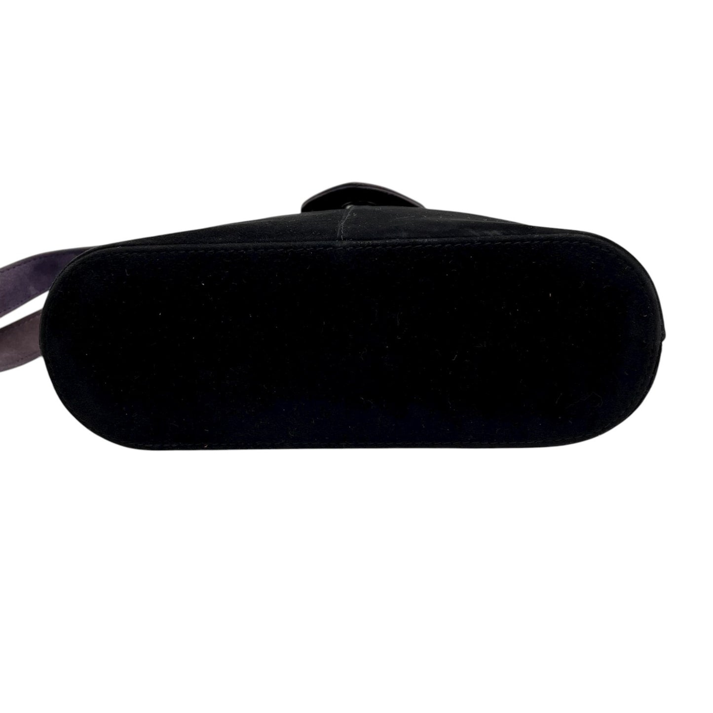 バリー BALLY スエード レザー コンビ ショルダーバッグ フラップ 黒 ブラック グレー金具 レディース C12