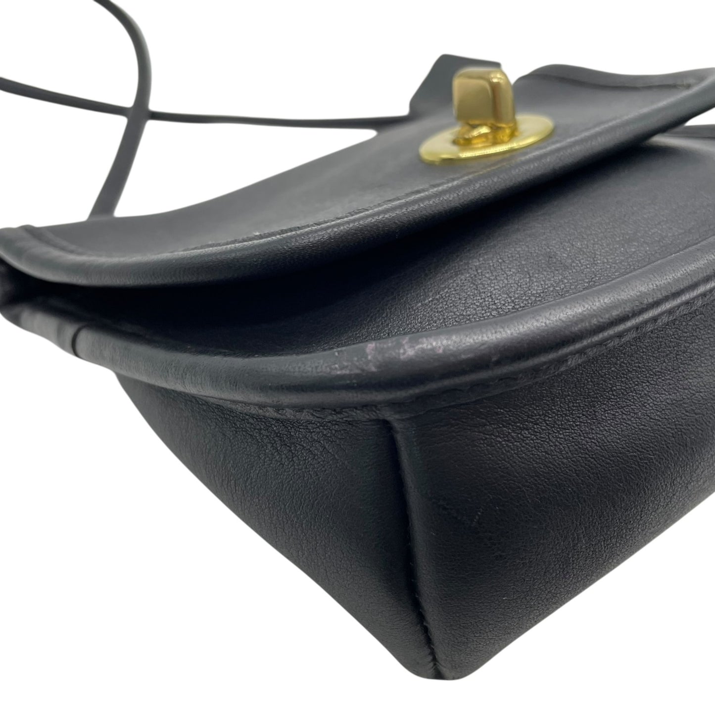 美品 希少 コーチ COACH オールドコーチ ターンロック ショルダーバッグ 9934 黒 ブラック レザー USA製 ヴィンテージ Z2