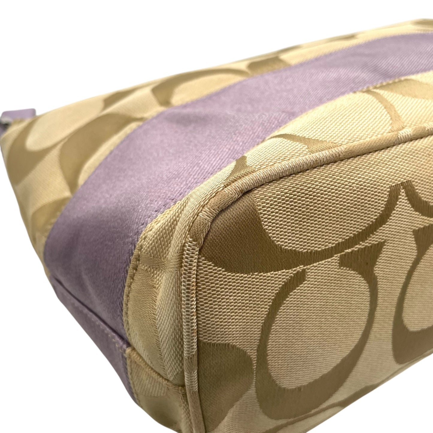 コーチ COACH シグネチャー ワンショルダー ショルダーバッグ F17434 ベージュ ライトパープル キャンバス レザー S18