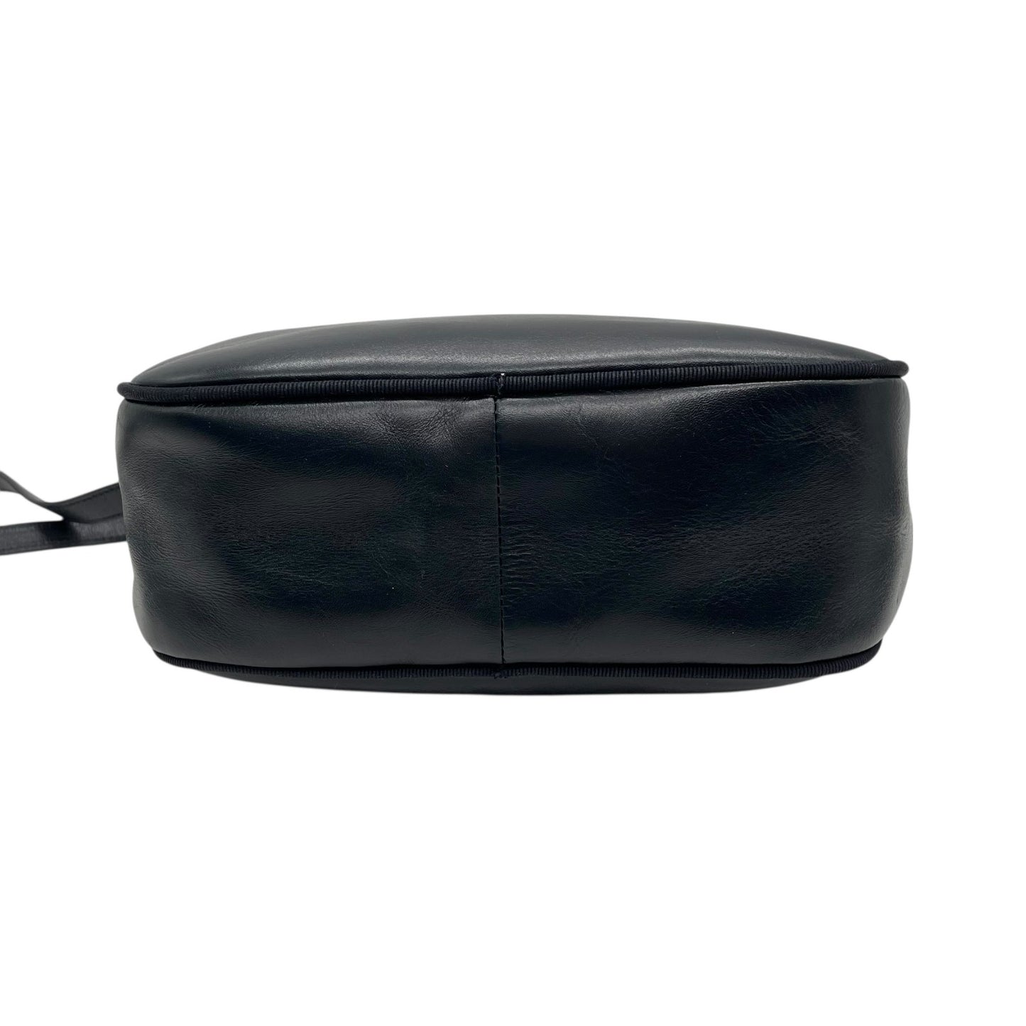 美品 サルヴァトーレ フェラガモ Salvatore Ferragamo ヴァラリボン ショルダーバッグ 紺 ネイビー レザー ゴールド金具 レディース B3