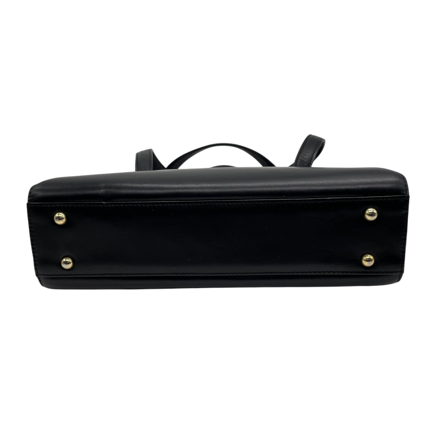 美品 ジバンシィ GIVENCHY ジバンシー レザー ハンドバッグ トートバッグ 黒 ブラック ロゴボタン フラップ フォーマルバッグ C1