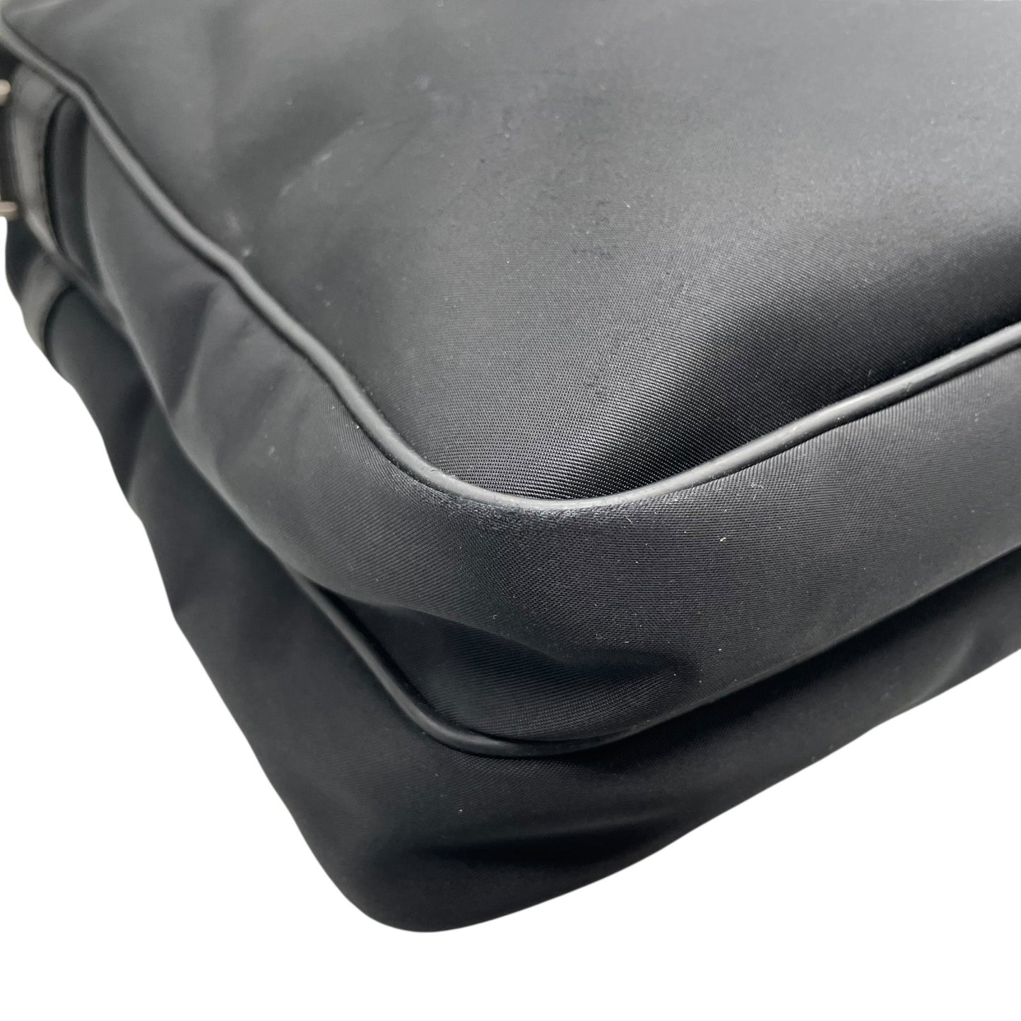 バーバリー BURBERRY ビジネスバッグ ブリーフケース ナイロン×レザー 黒 ブラック シルバー金具 2WAY メンズ E