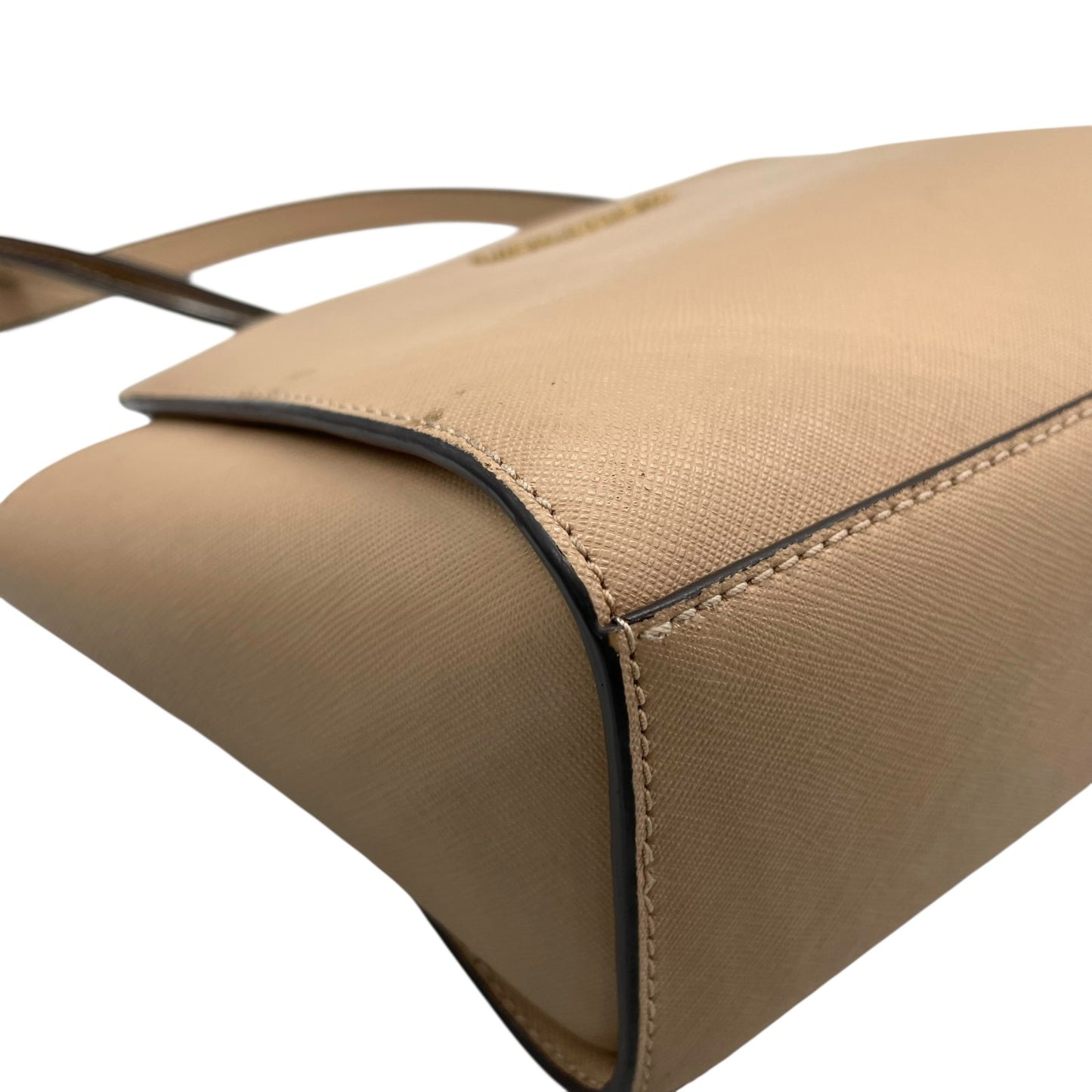 マイケルコース MICHAEL KORS ショルダーバッグ ベージュ レザー ゴールド金具 ロゴ 斜め掛け可 ファスナー開閉 レディース S98