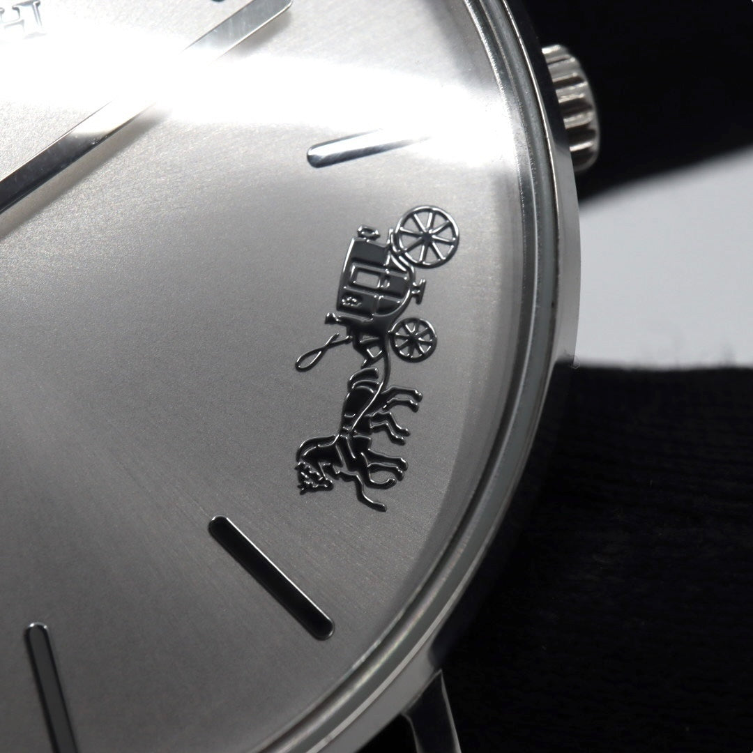 未使用級 美品 電池交換済 コーチ COACH ペリー PERRY 腕時計 CA.120.7.14.1596 レディースウォッチ クォーツ シルバー文字盤 ブラウン レザーベルト アナログ シンプル エレガント クラシック ビジネス 普段使い 稼働品 G3