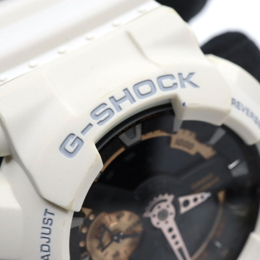 【美品/クリーニング済】カシオ G-SHOCK 腕時計 GA-110RG メンズウォッチ デジアナ アナデジ クォーツ ホワイト ブラック ゴールド ストリート カジュアル 耐衝撃構造 20気圧防水 稼働品 G7