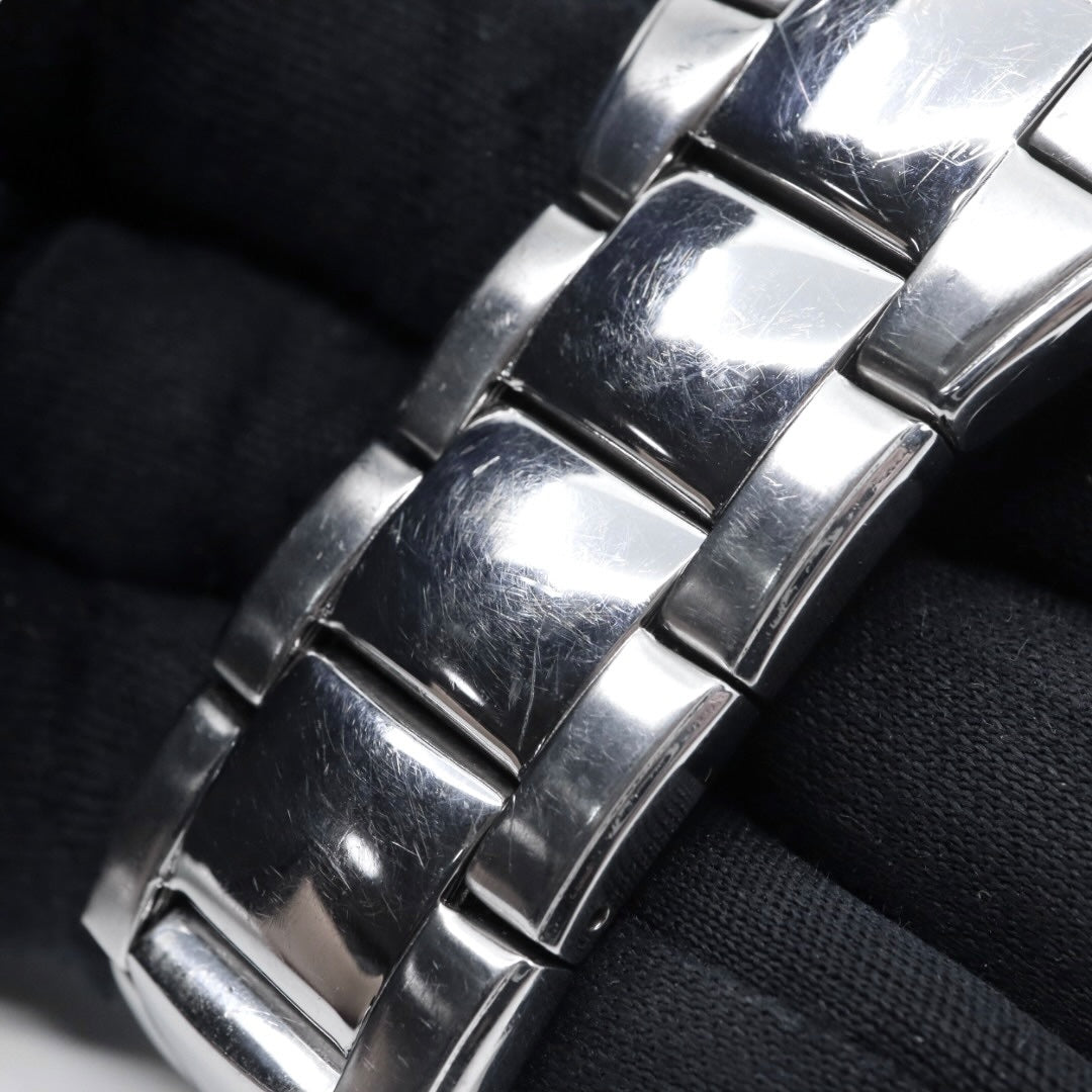 美品 電池交換済 クリーニング済 フォッシル FOSSIL 腕時計 BG-1055 メンズウォッチ クォーツ 漢数字インデックス シルバー ブラック ステンレススチール アナログ ユニークデザイン カジュアル 稼働品 G3